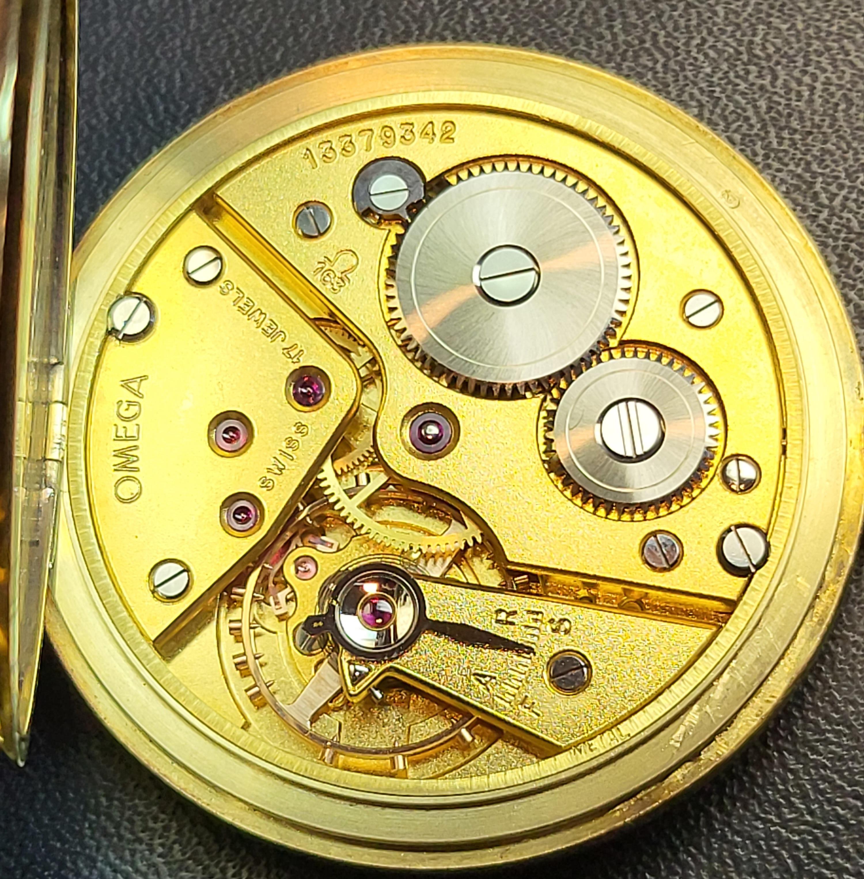 omega pocket watch 18k gold