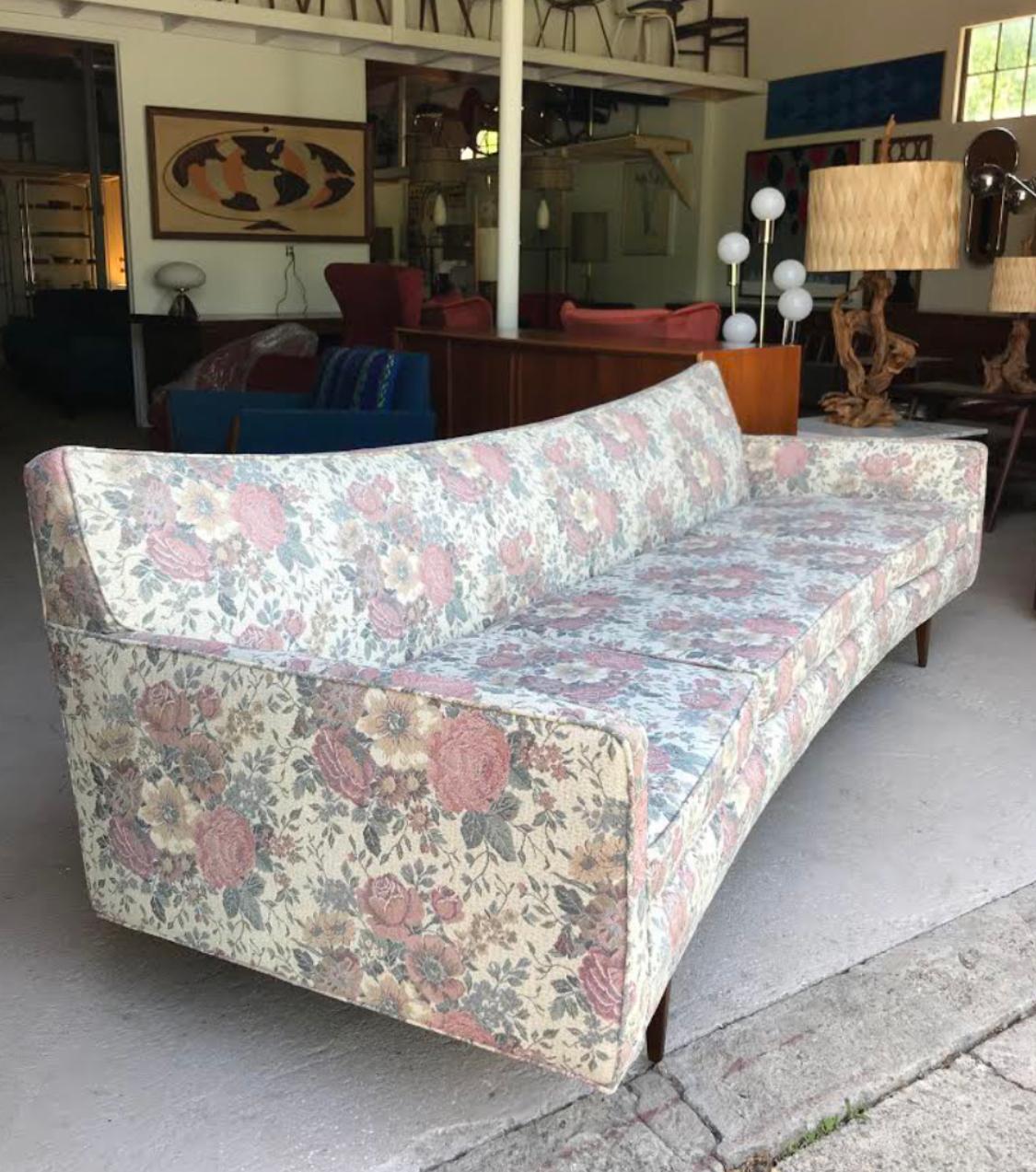 20th Century Excellent Condition Curved Front Sofa Mid Century McCobb Style