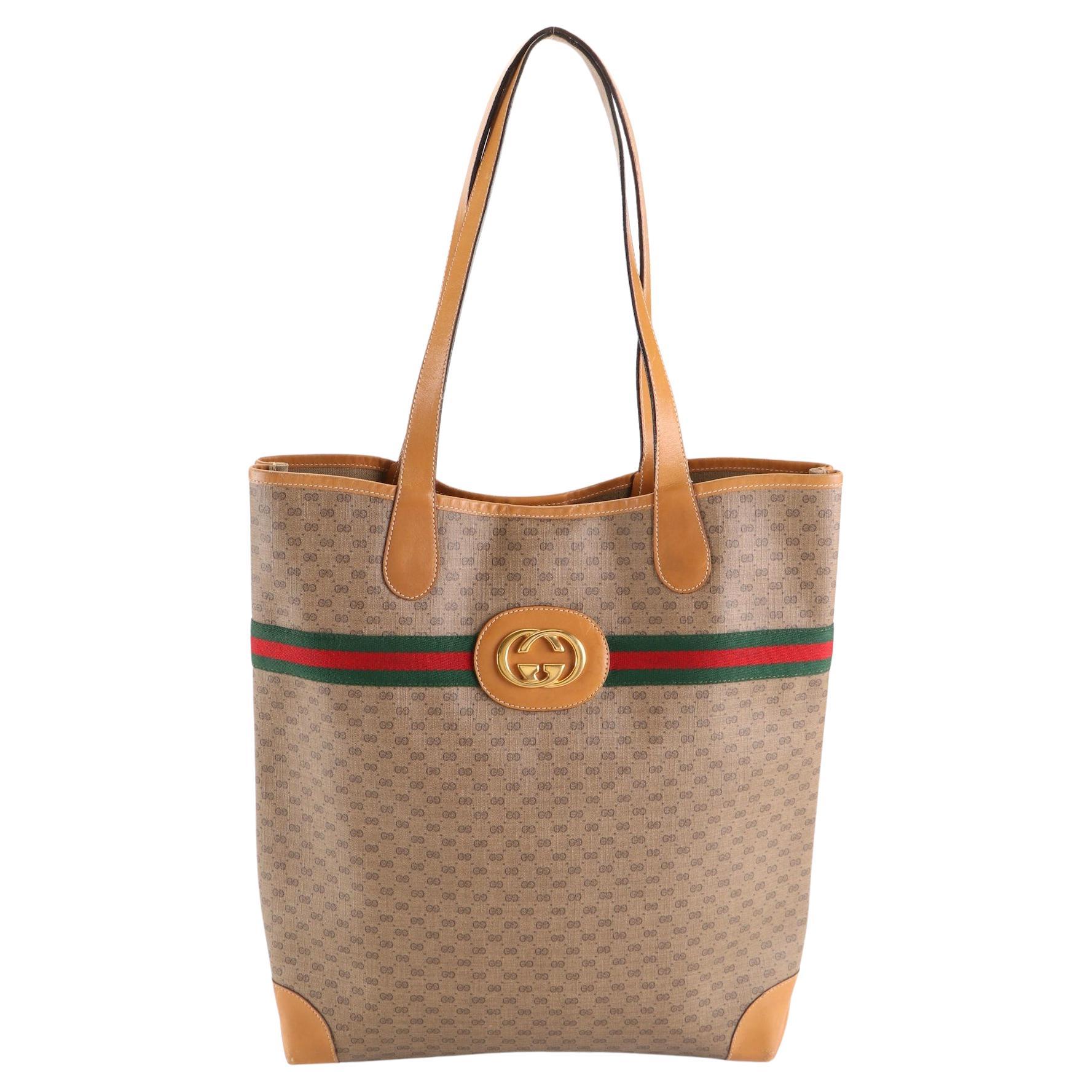 Gucci
Excellent Condition for it's Age
A late 80's, Early 90's Model
Micro GG Web Tote
Leather and Canvas GG
A Rare Find In this Condition
Date Code/Serial Number
Brown Canvas Lining with nearly no signs of use
Residual Storage Odor (vintage, not