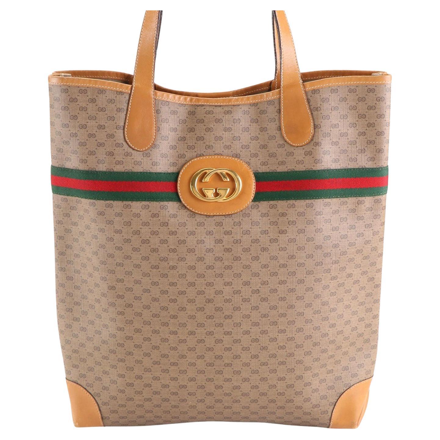 Excellent Condition Gucci Micro GG Late 80's Early 90's Vintage Tote Bag