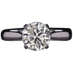 Excellent Cut 2.01 Carat Diamond Platinum Solitaire Engagement Ring