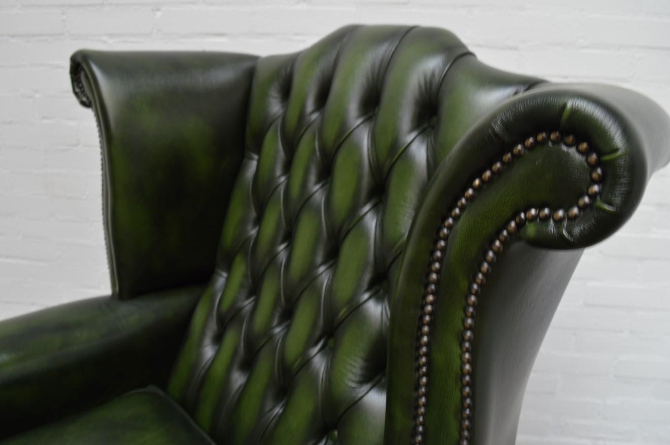 Excellent Delta Chesterfield Wingchair  In Excellent Condition For Sale In Eindhoven, NL