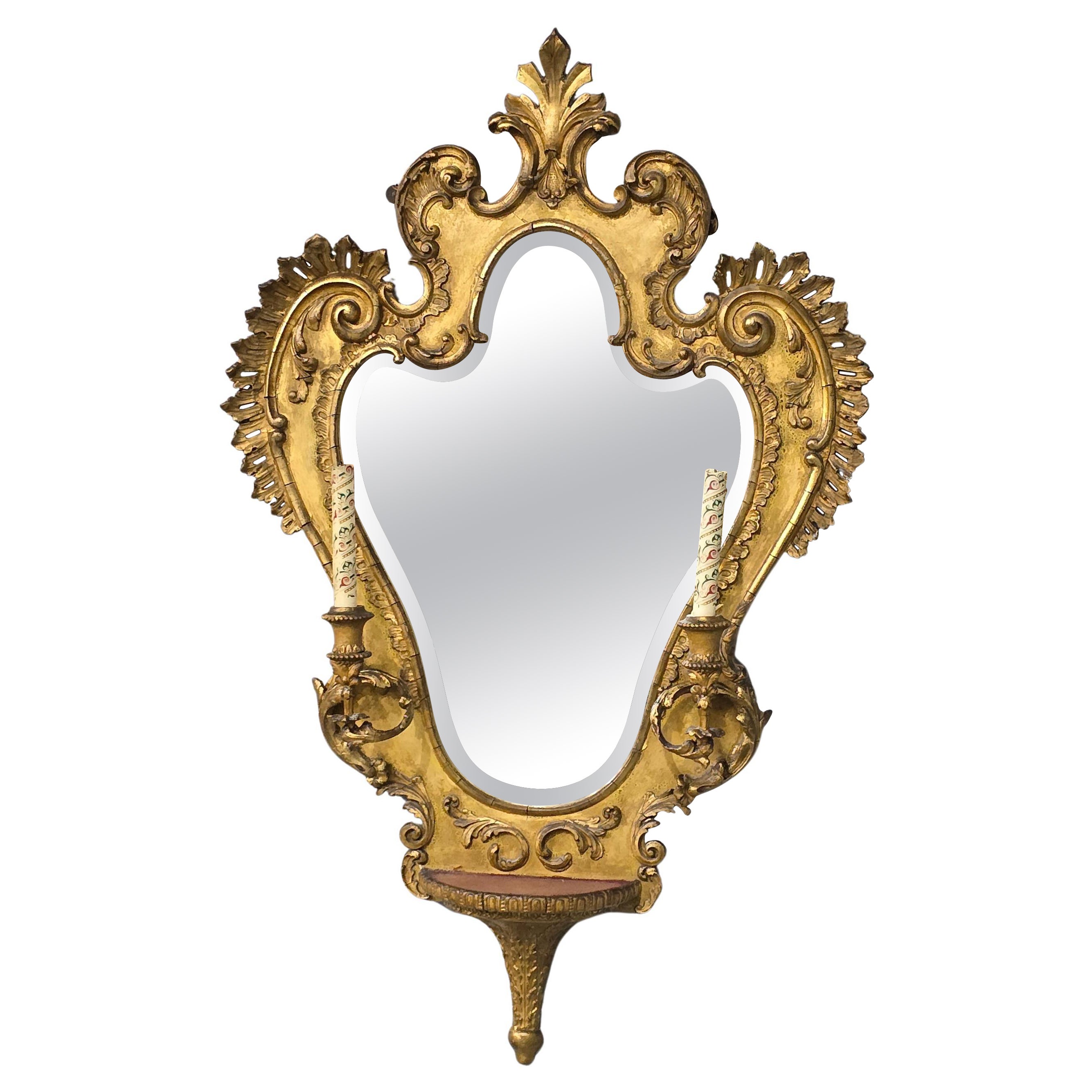 Excellent Miroir Girondelle doré en vente