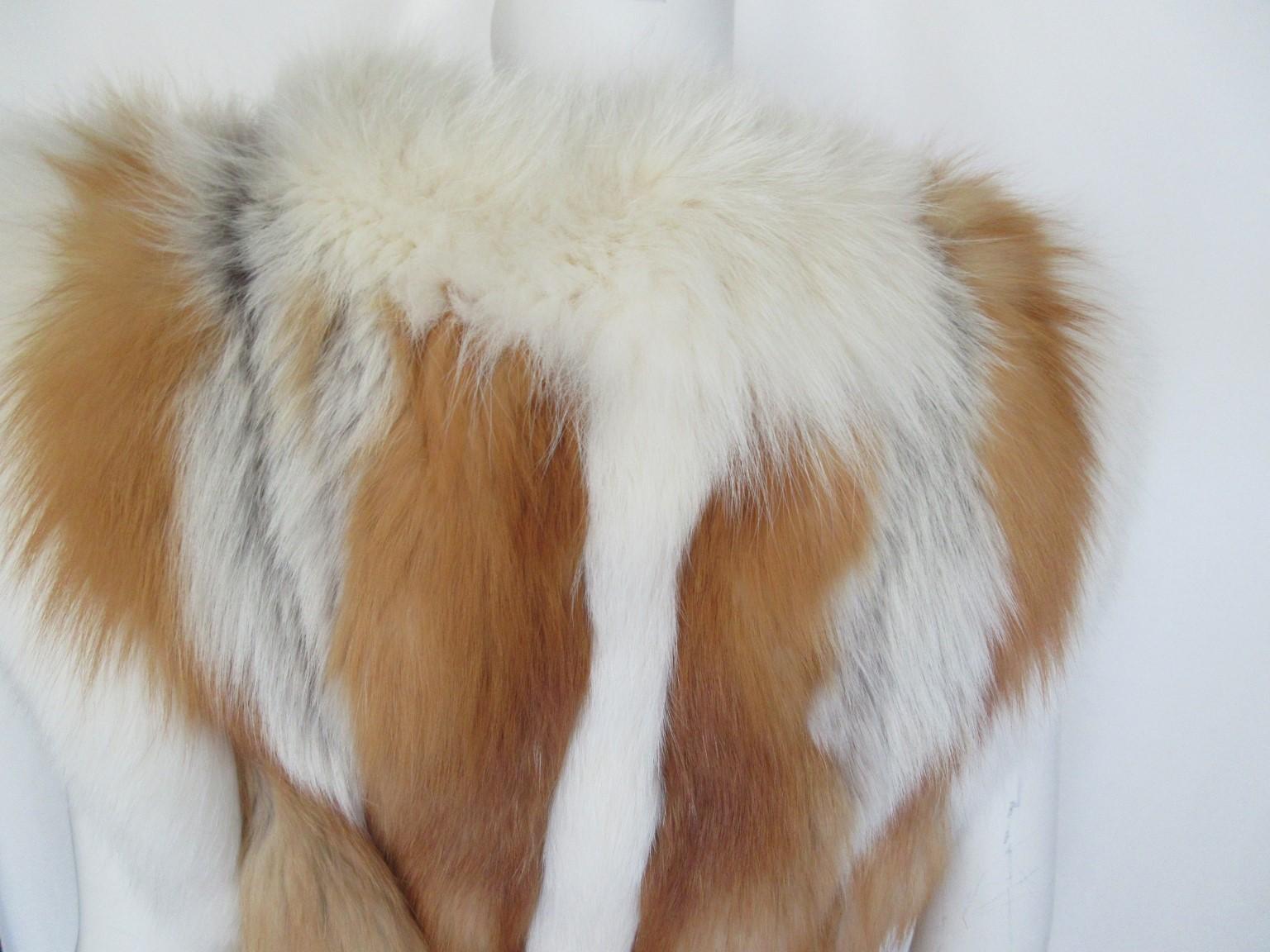 Excellent Golden Island Fox Fur Vest For Sale 6