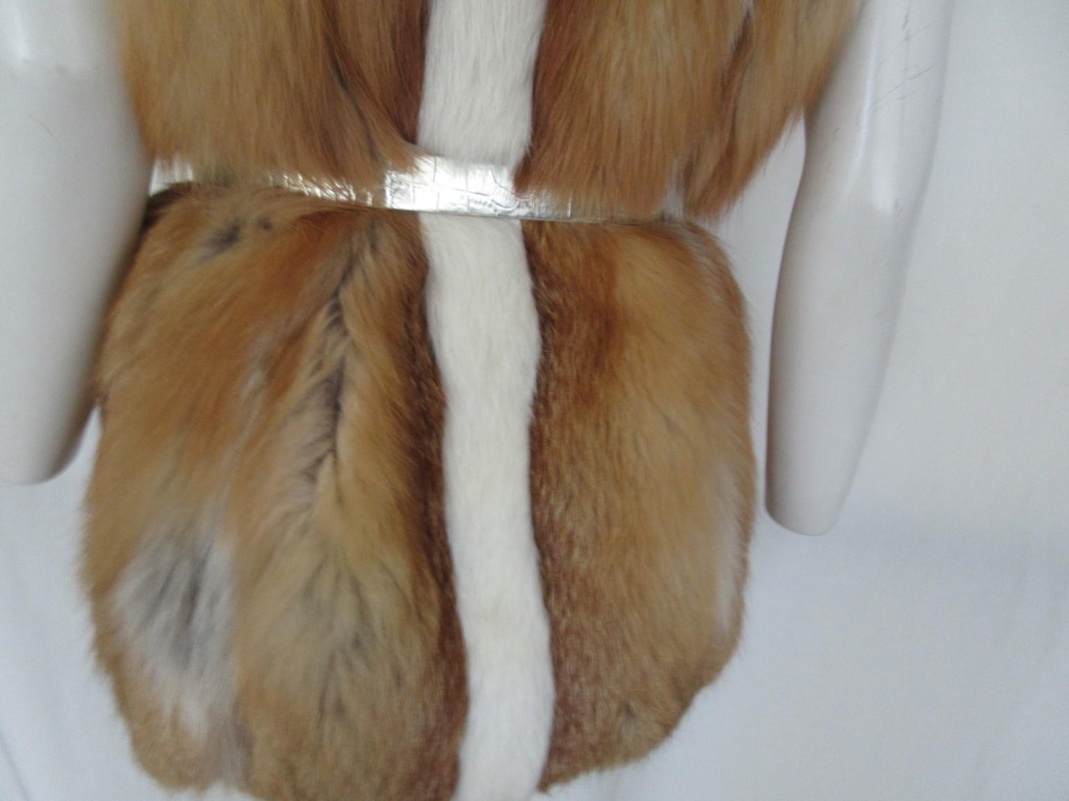 Excellent Golden Island Fox Fur Vest For Sale 1