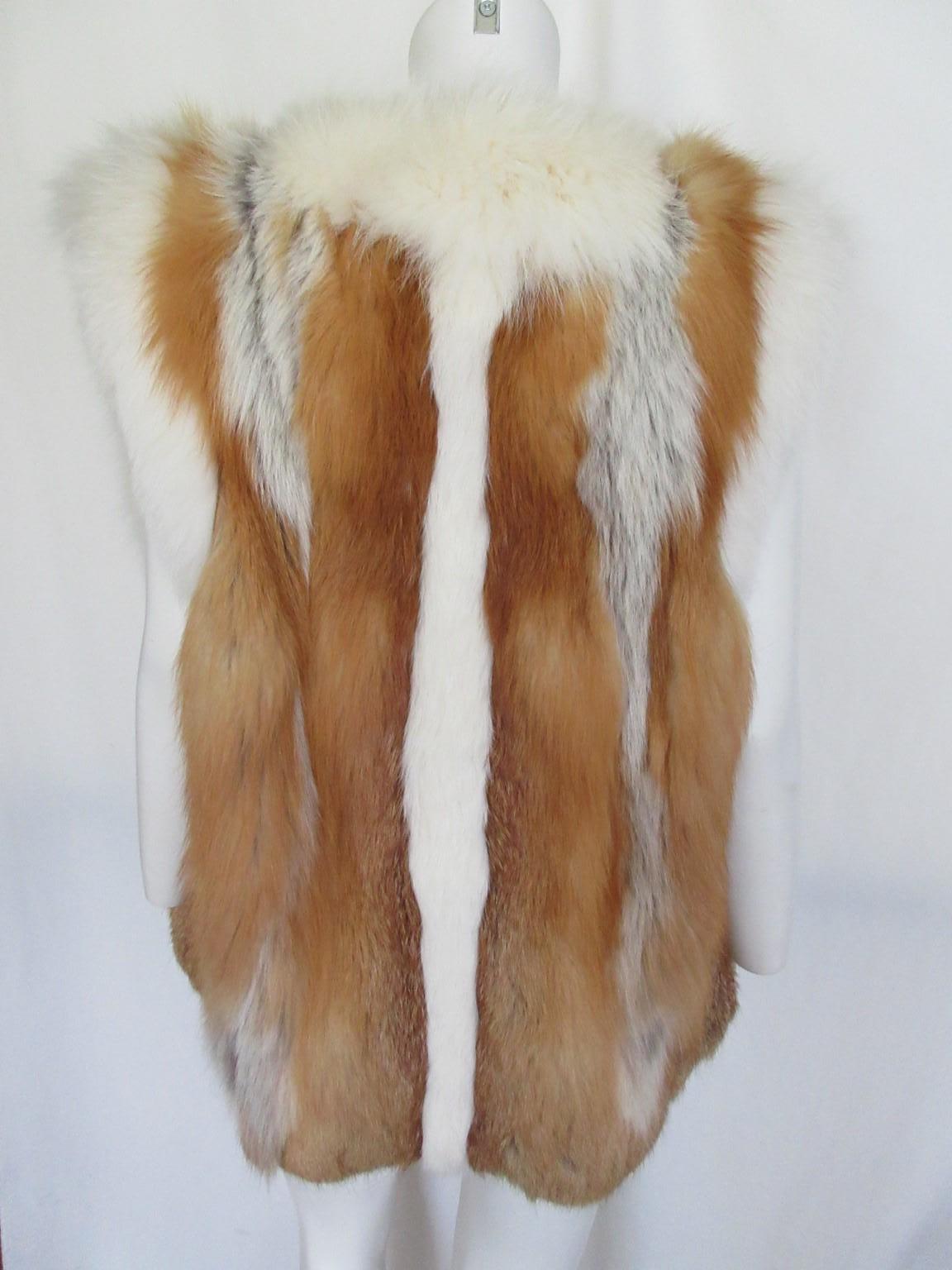 Excellent Golden Island Fox Fur Vest For Sale 2