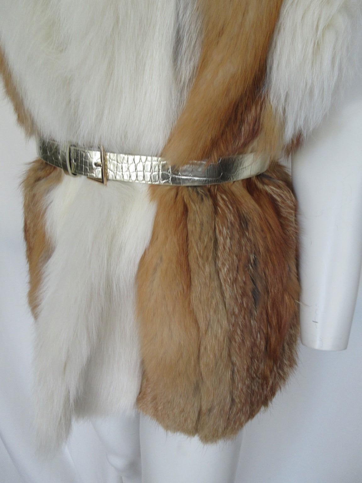 Excellent Golden Island Fox Fur Vest For Sale 4