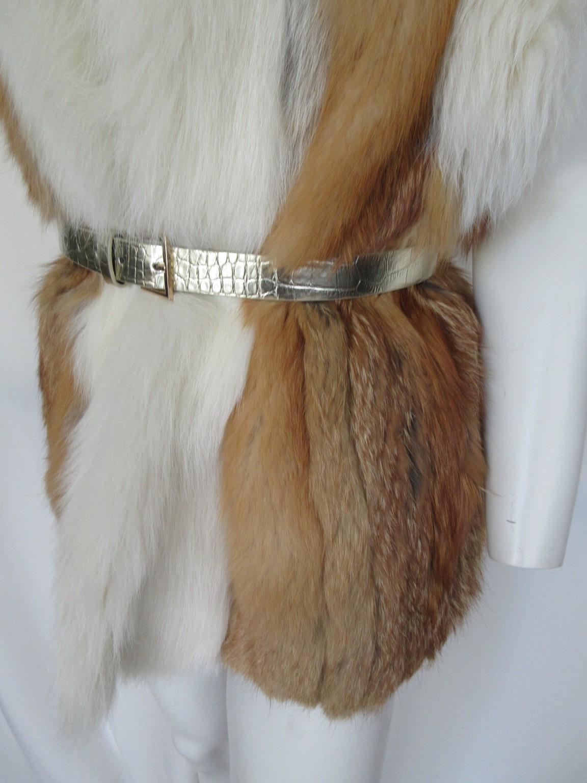 Excellent Golden Island Fox Fur Vest For Sale 3