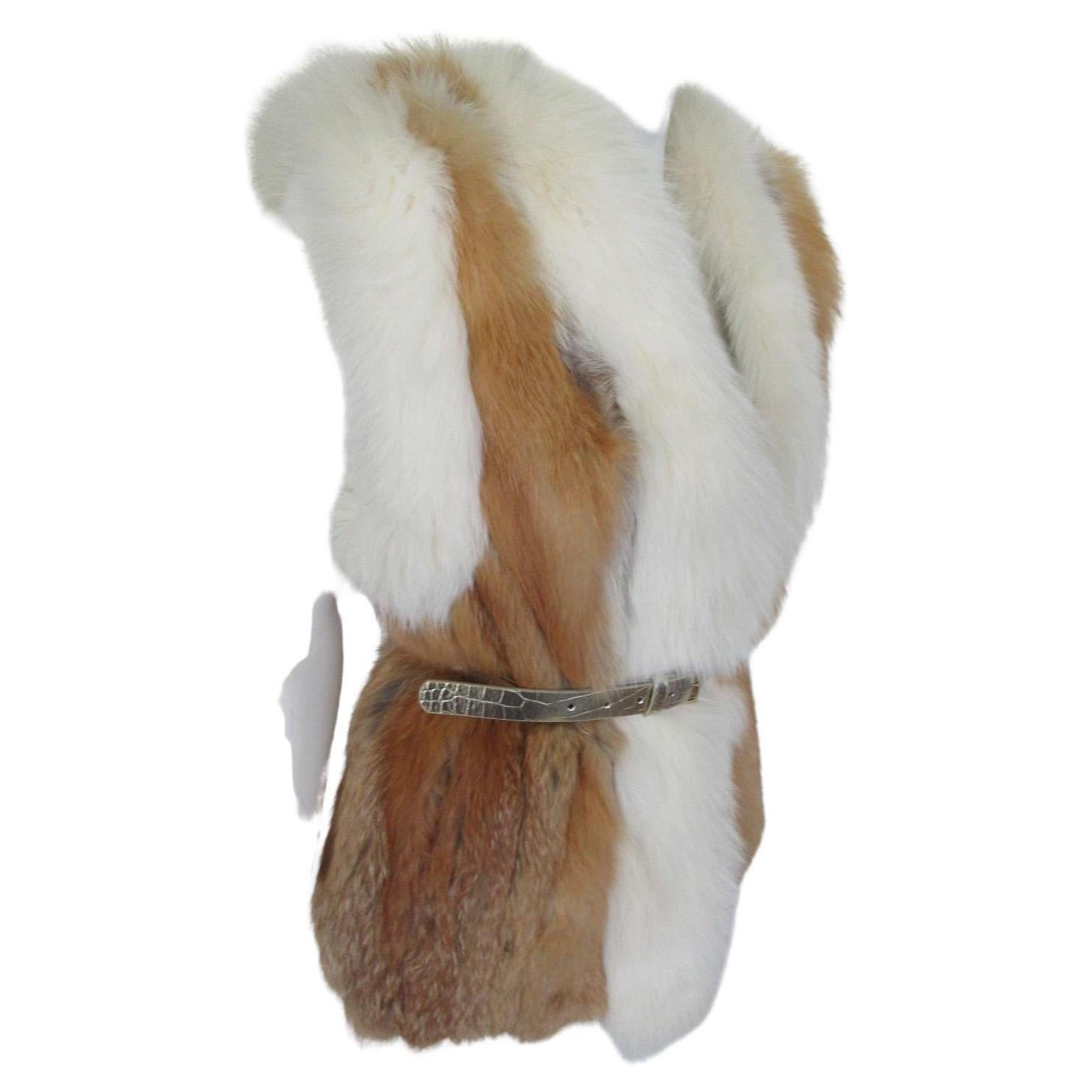 Excellent Golden Island Fox Fur Vest For Sale