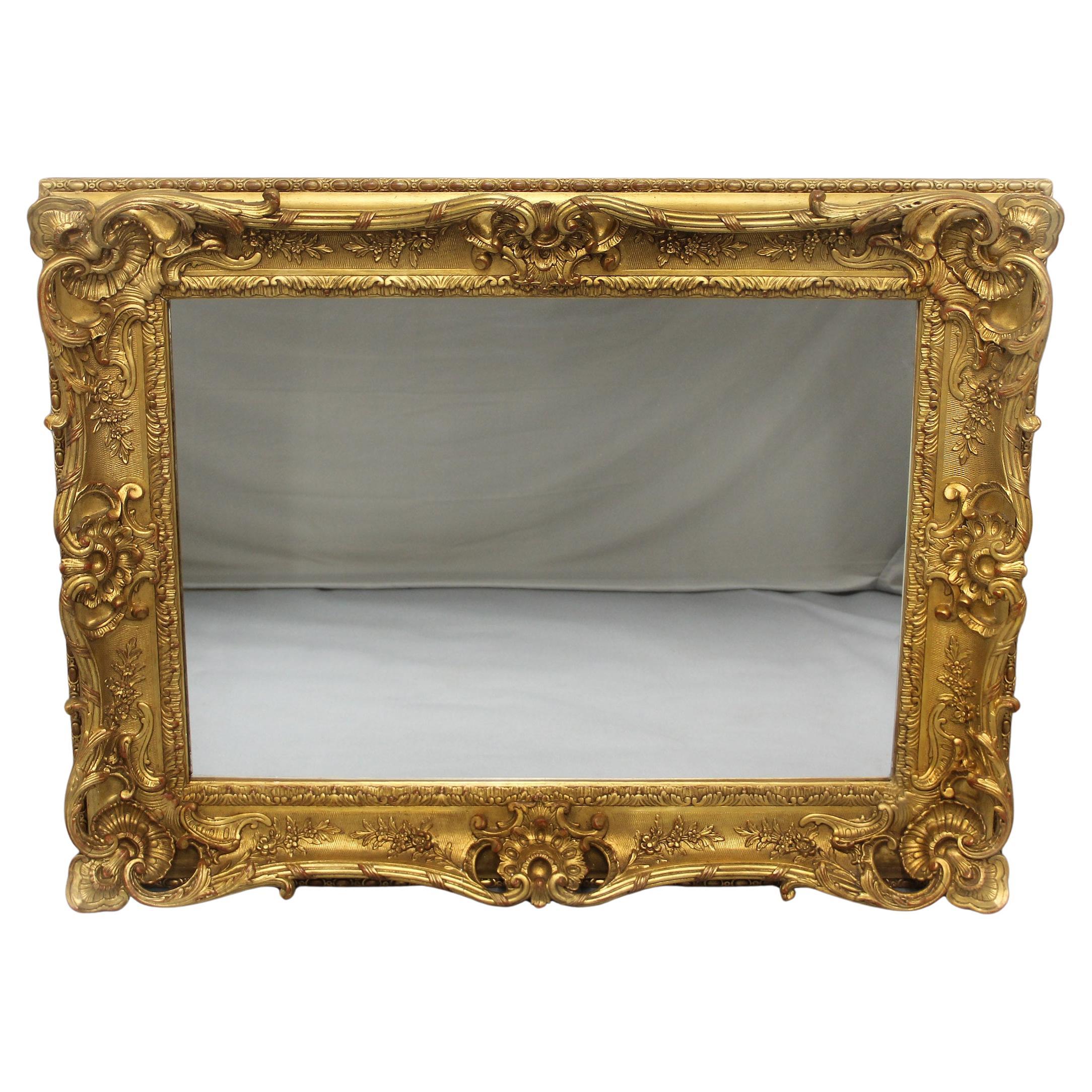 Ausgezeichneter Spiegel aus Giltwood und Gesso aus dem späten 19. im Angebot