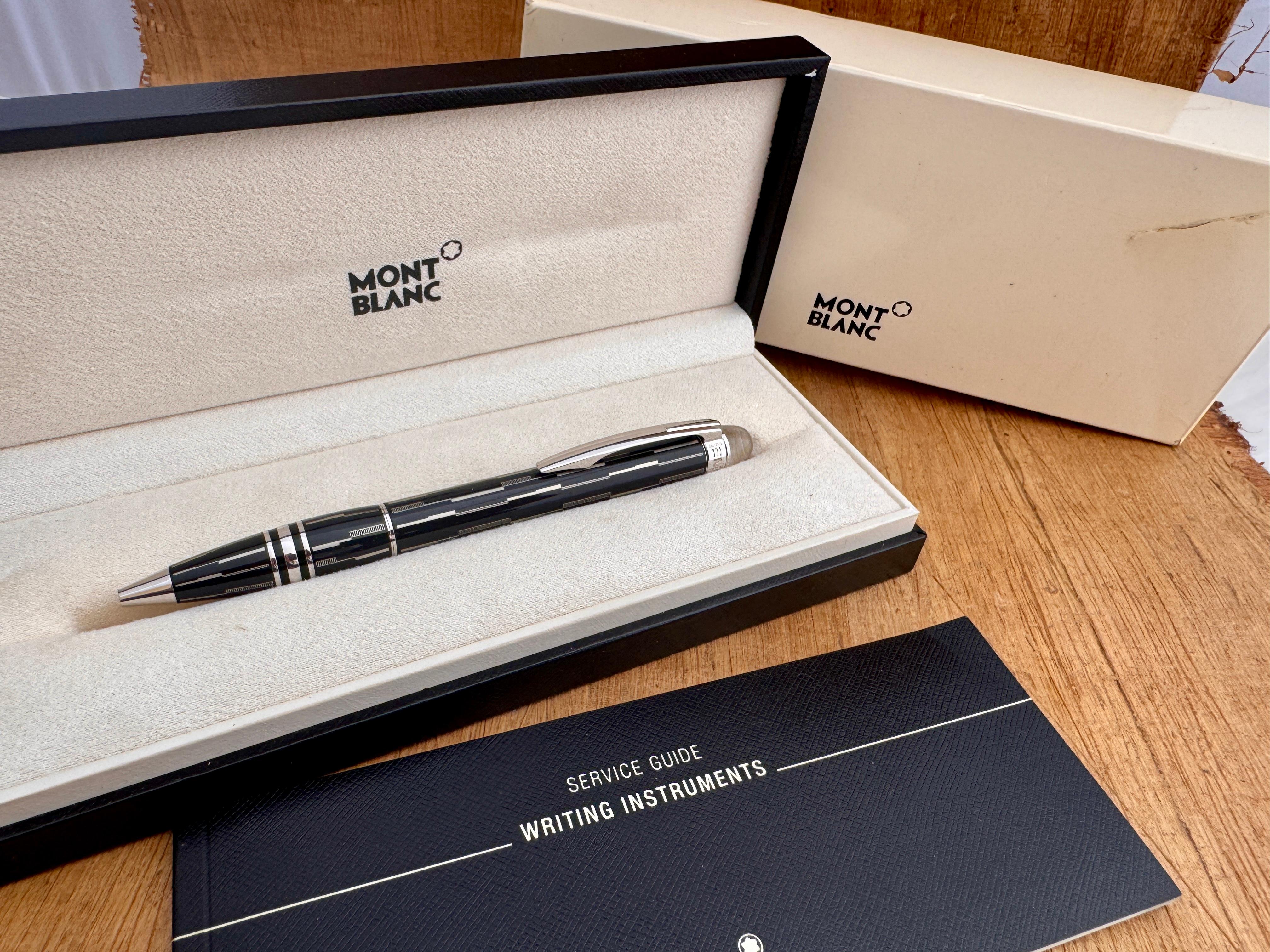 Excellent comme neuf Montblanc StarWalker BLACK MYSTRERY Stylo à bille Parure complète en vente 8