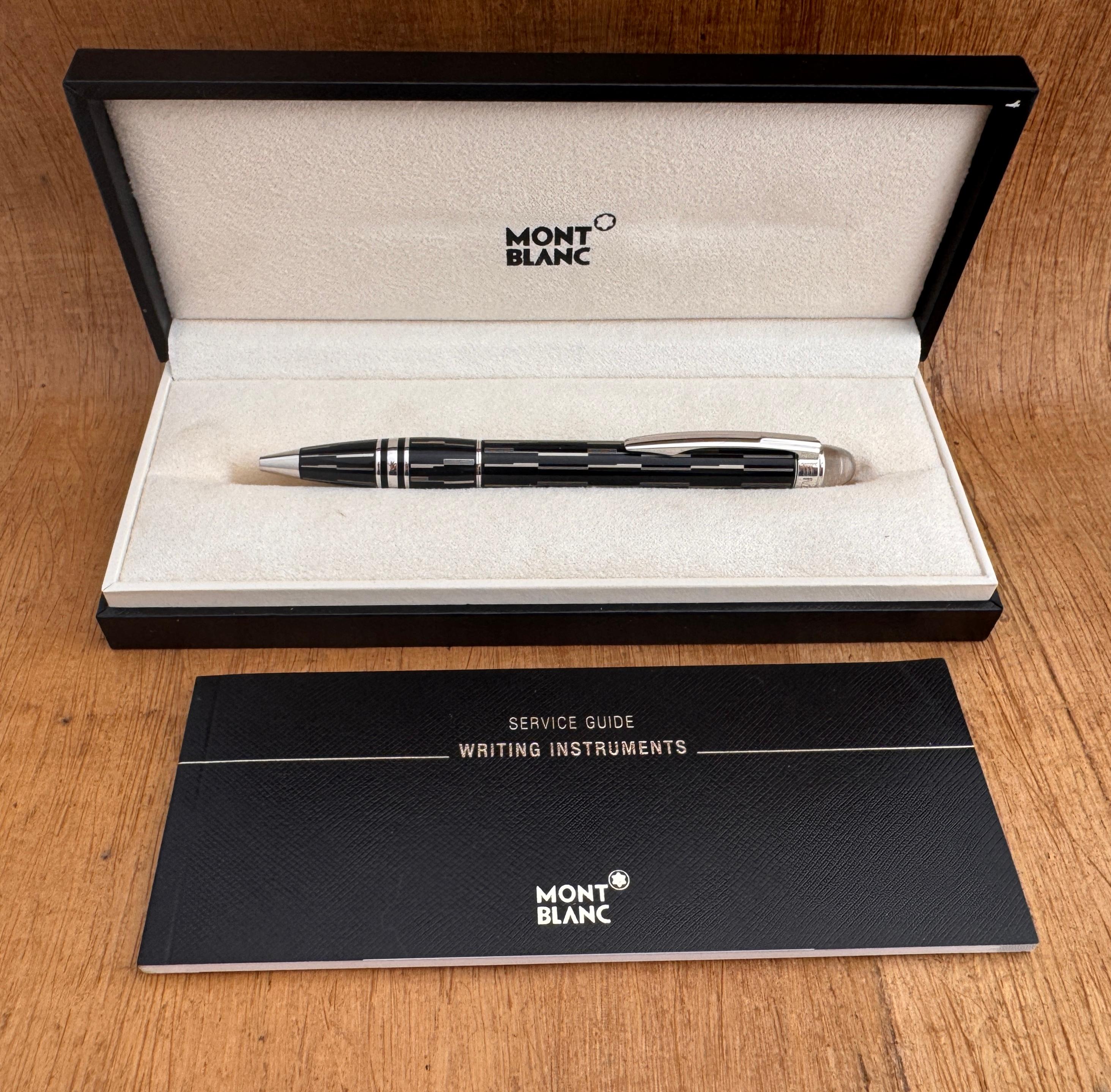 Excellent comme neuf Montblanc StarWalker BLACK MYSTRERY Stylo à bille Parure complète en vente 9