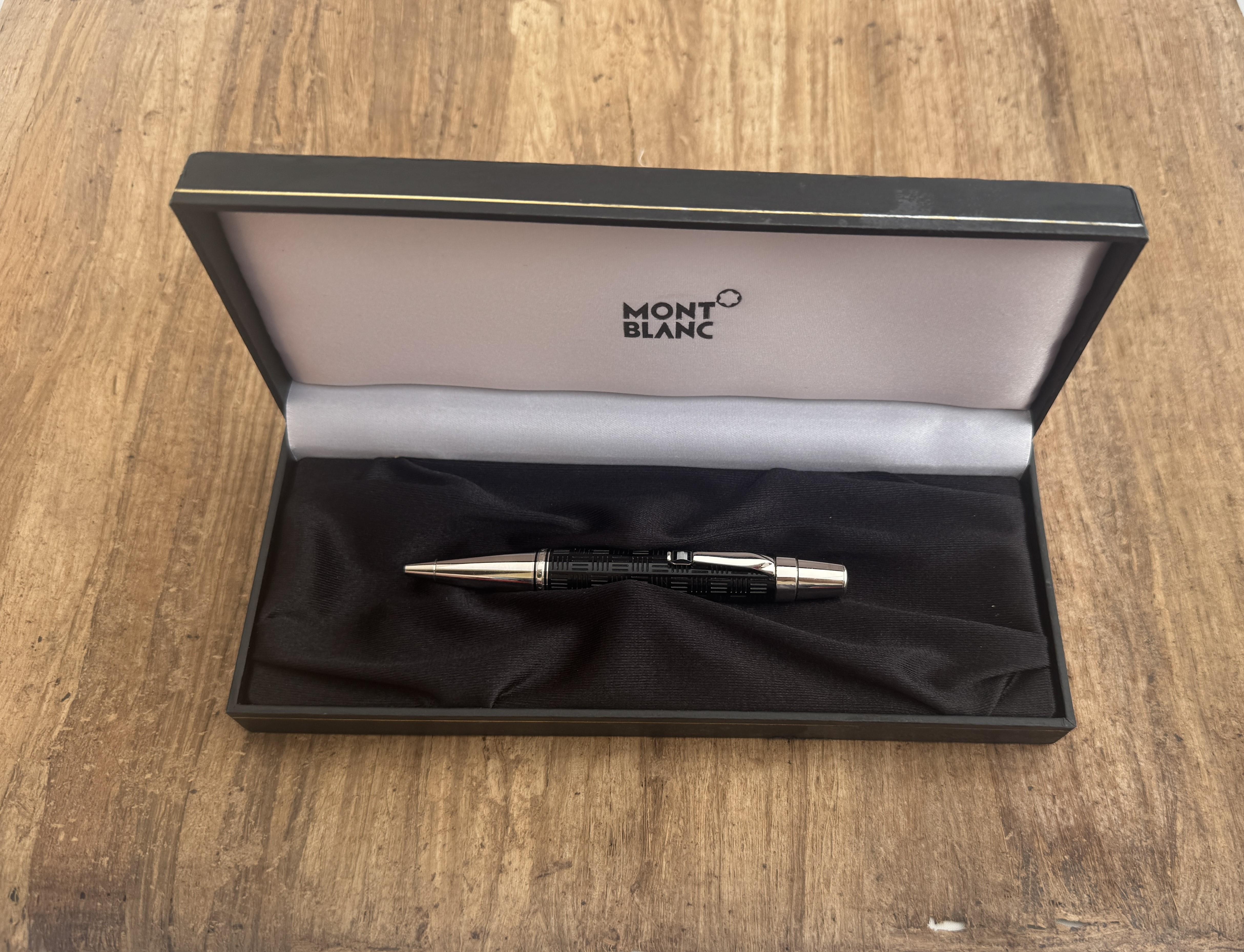 Eccellente Montblanc BOHEME Doue Platinum-line Nero Noir pietra Penna a sfera Scatola in vendita 1