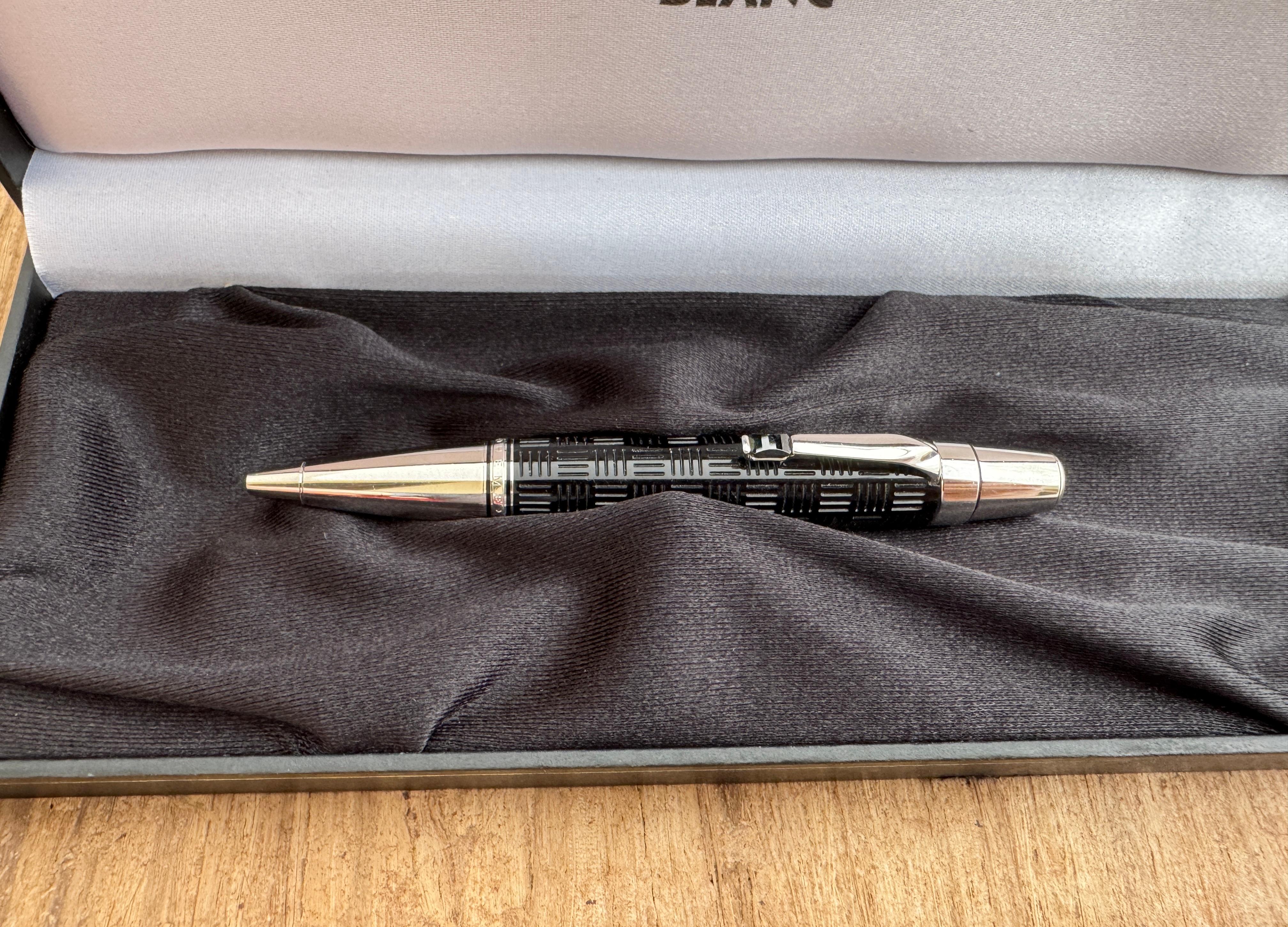 Eccellente Montblanc BOHEME Doue Platinum-line Nero Noir pietra Penna a sfera Scatola in vendita 2
