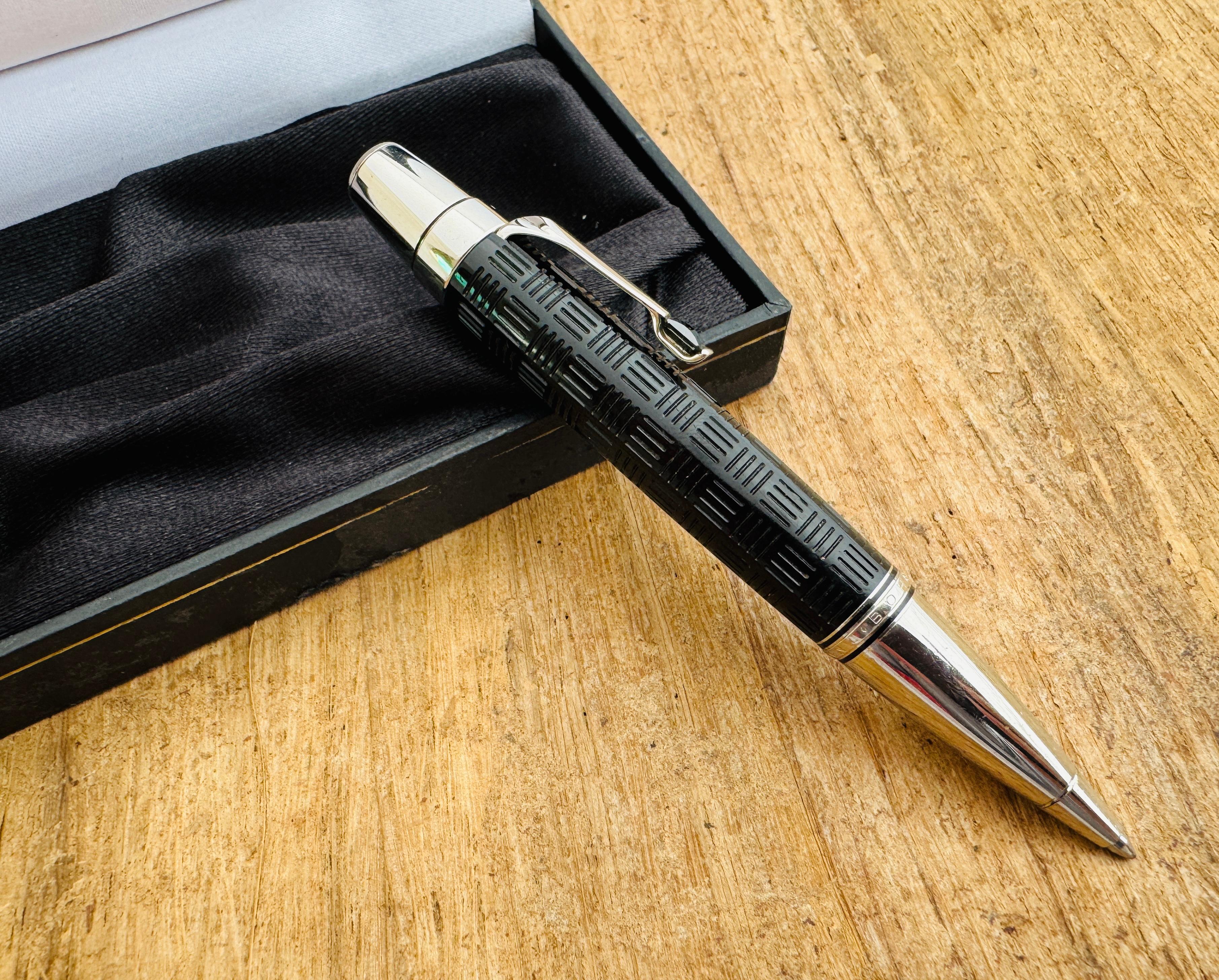 Eccellente Montblanc BOHEME Doue Platinum-line Nero Noir pietra Penna a sfera Scatola in vendita 4