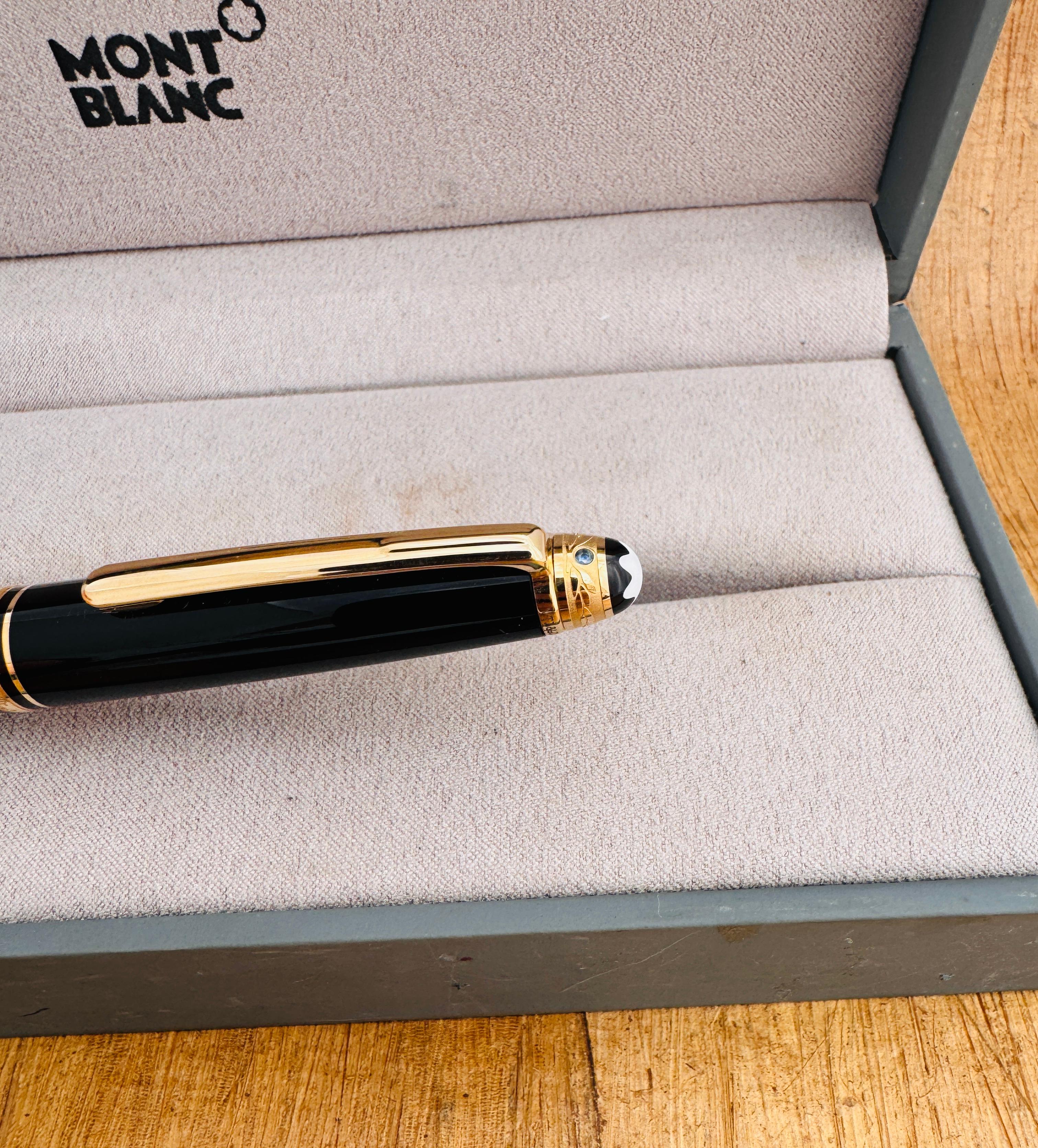 Ausgezeichnete MONTBLANC Meisterstuck Rollerball Pen SAPPHIRE UNICEF Stift Boxed im Angebot 9