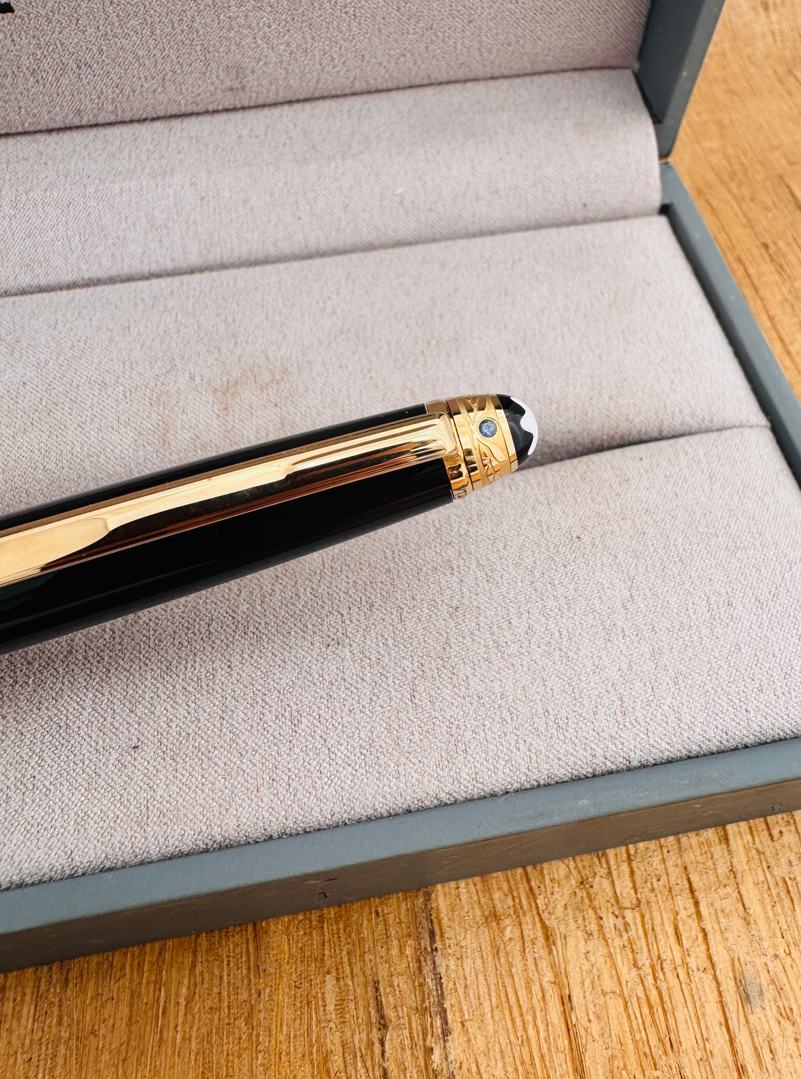 Ausgezeichnete MONTBLANC Meisterstuck Rollerball Pen SAPPHIRE UNICEF Stift Boxed im Angebot 1