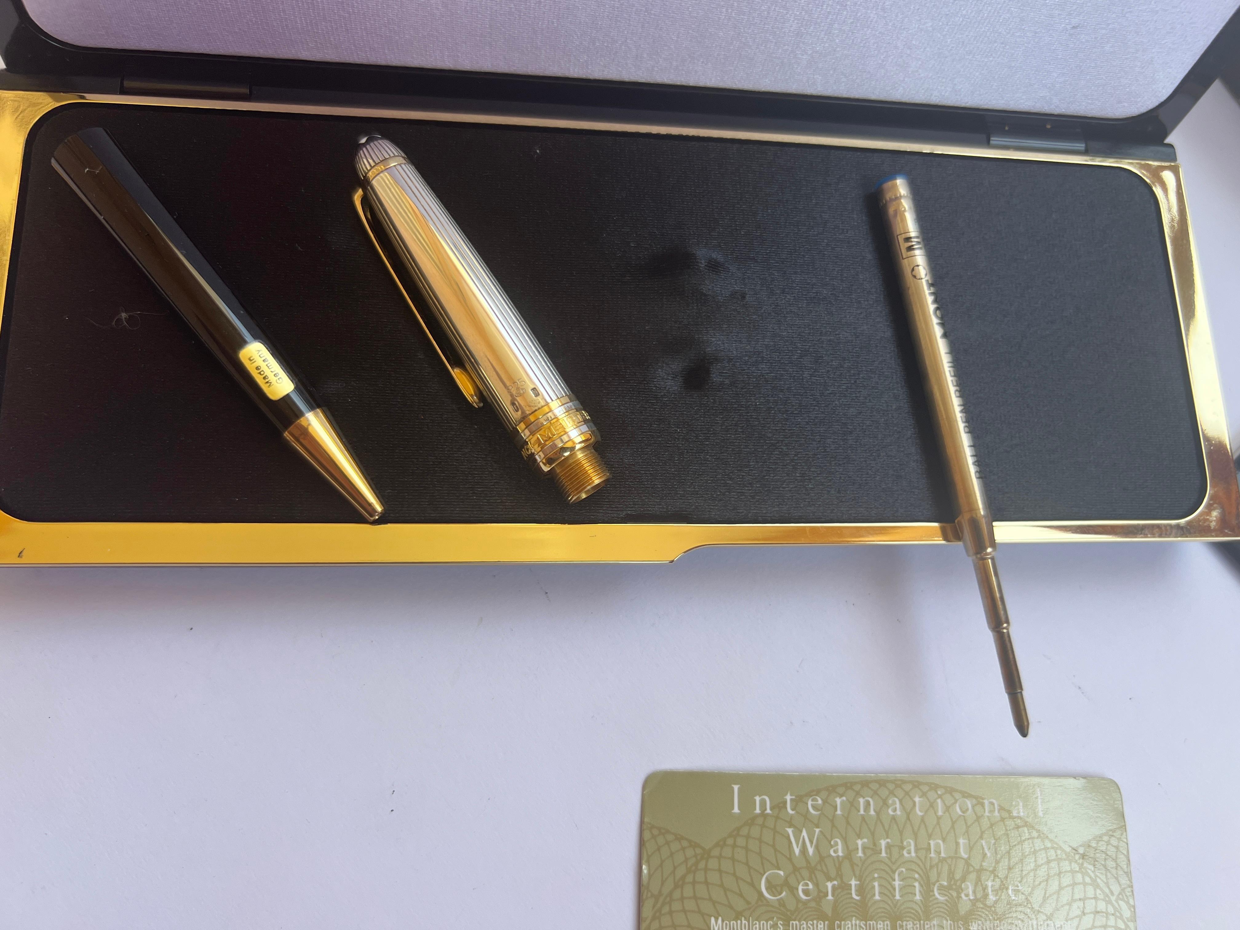 Excellent Montblanc Meisterstück Solitaire Doue Sterling Silver Ballpoint Pen For Sale 11