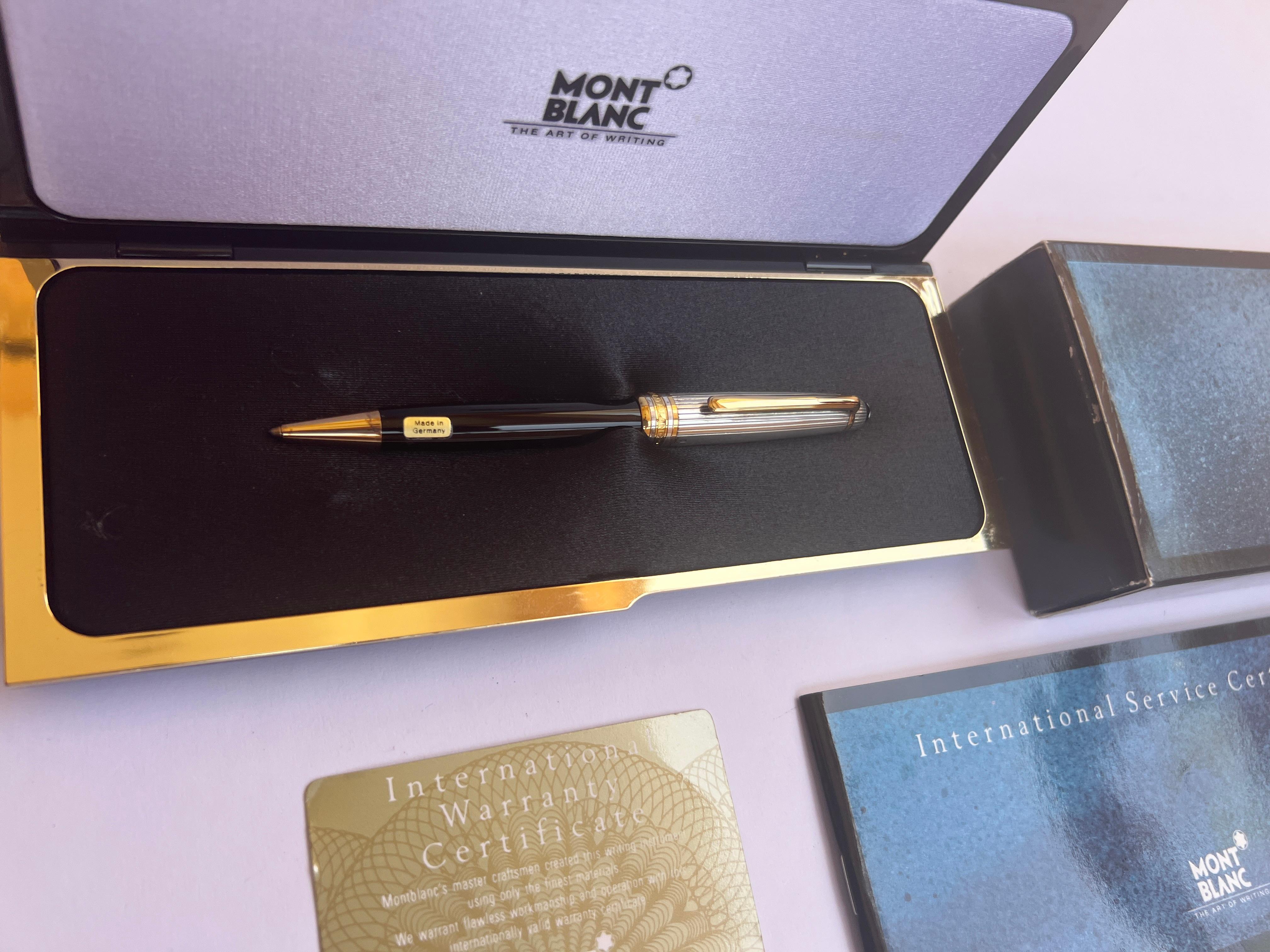 Excellent Montblanc Meisterstück Solitaire Doue Sterling Silver Ballpoint Pen For Sale 12