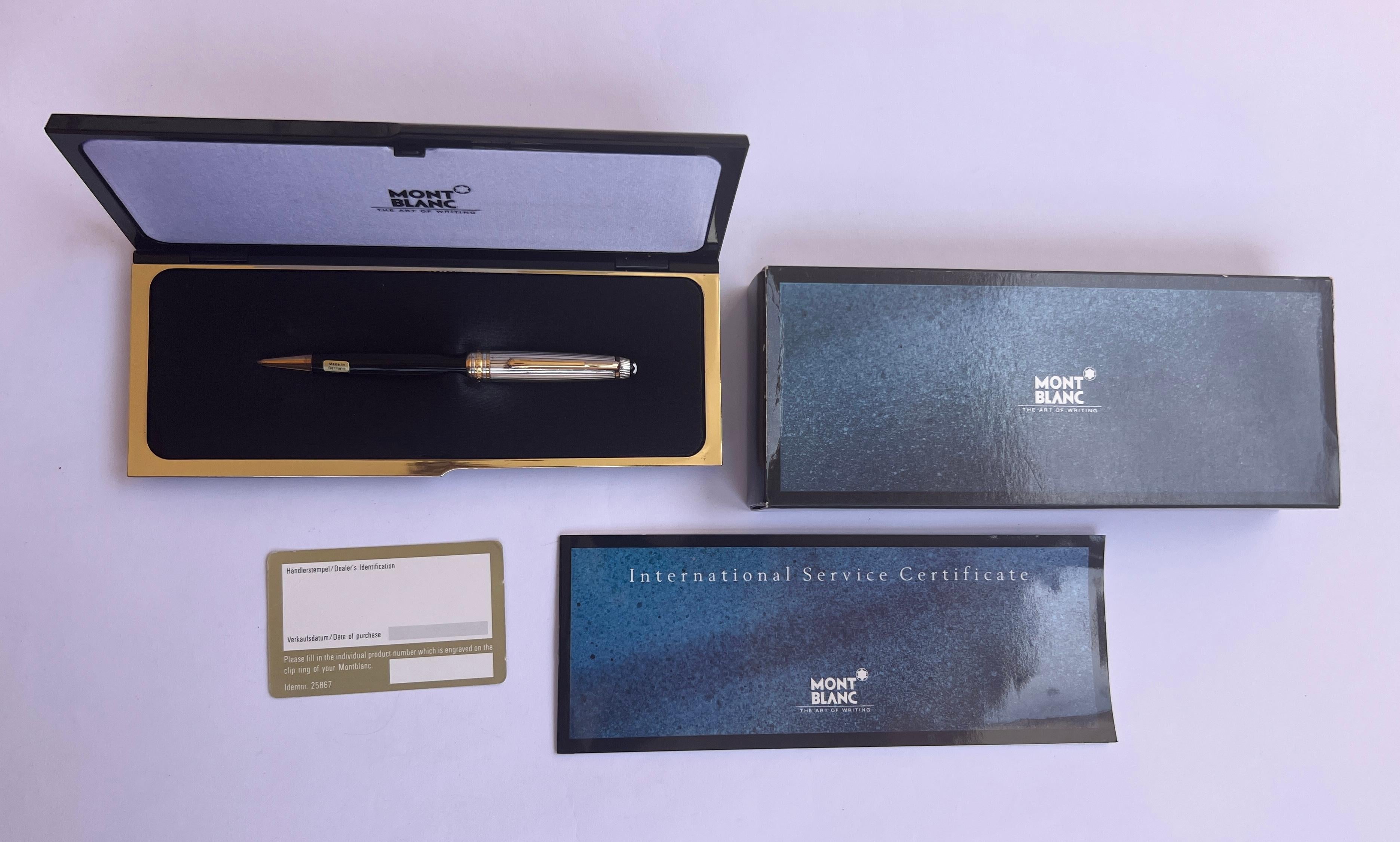 Excellent Montblanc Meisterstück Solitaire Doue Sterling Silver Ballpoint Pen For Sale 1