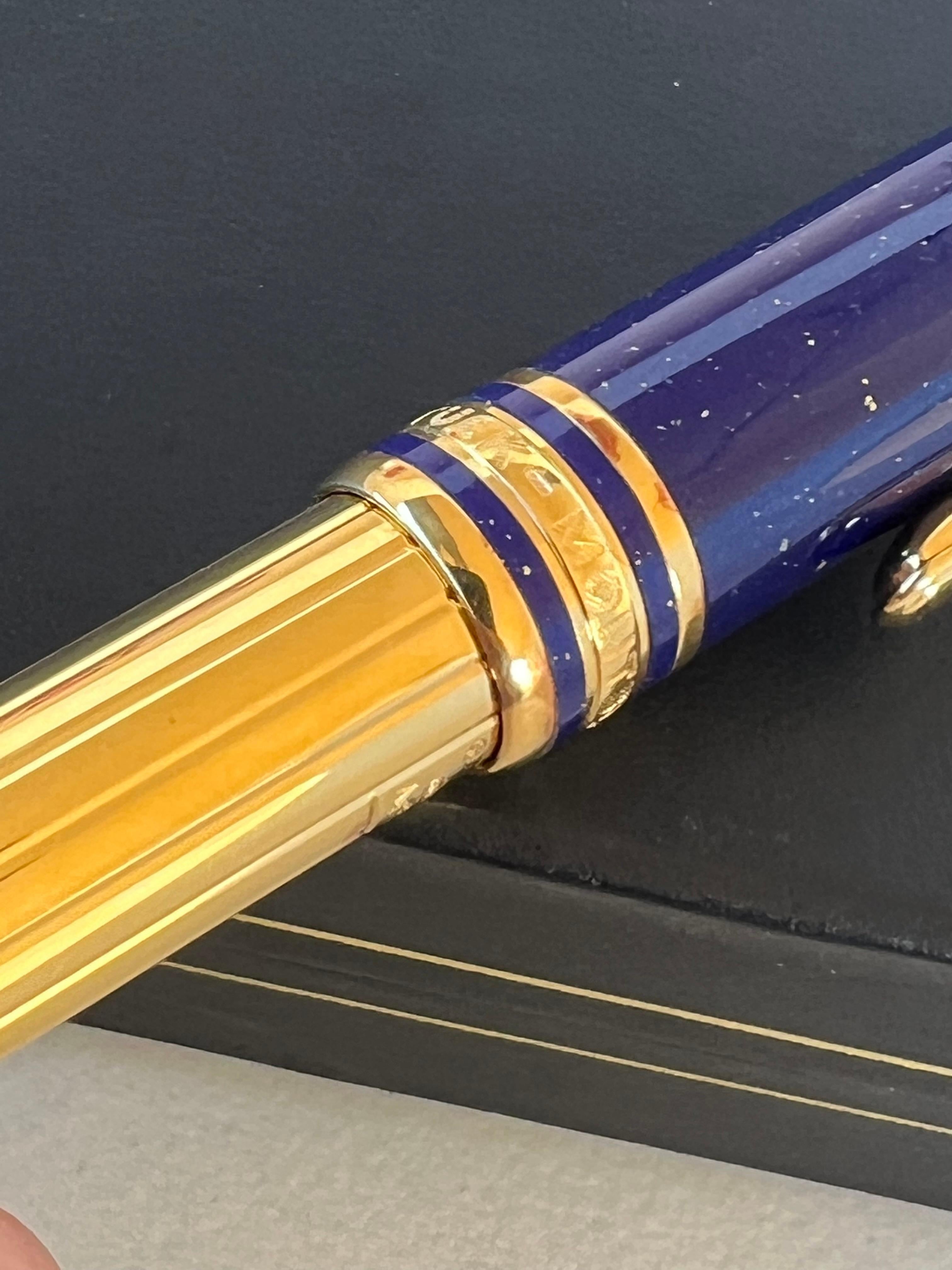 Ausgezeichneter Montblanc Solitär Ramses II Lapislazuli Vermeil 164 Kugelschreiber 4