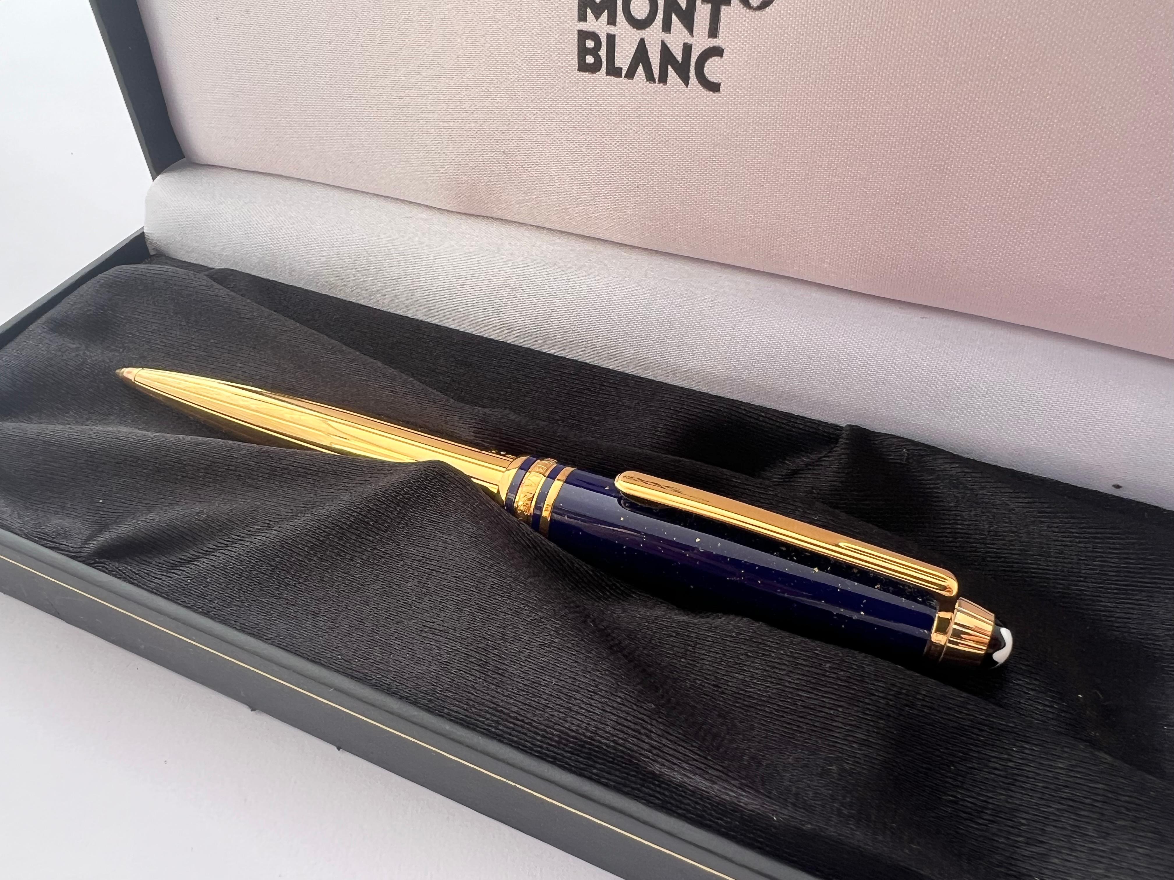 Ausgezeichneter Montblanc Solitär Ramses II Lapislazuli Vermeil 164 Kugelschreiber 6