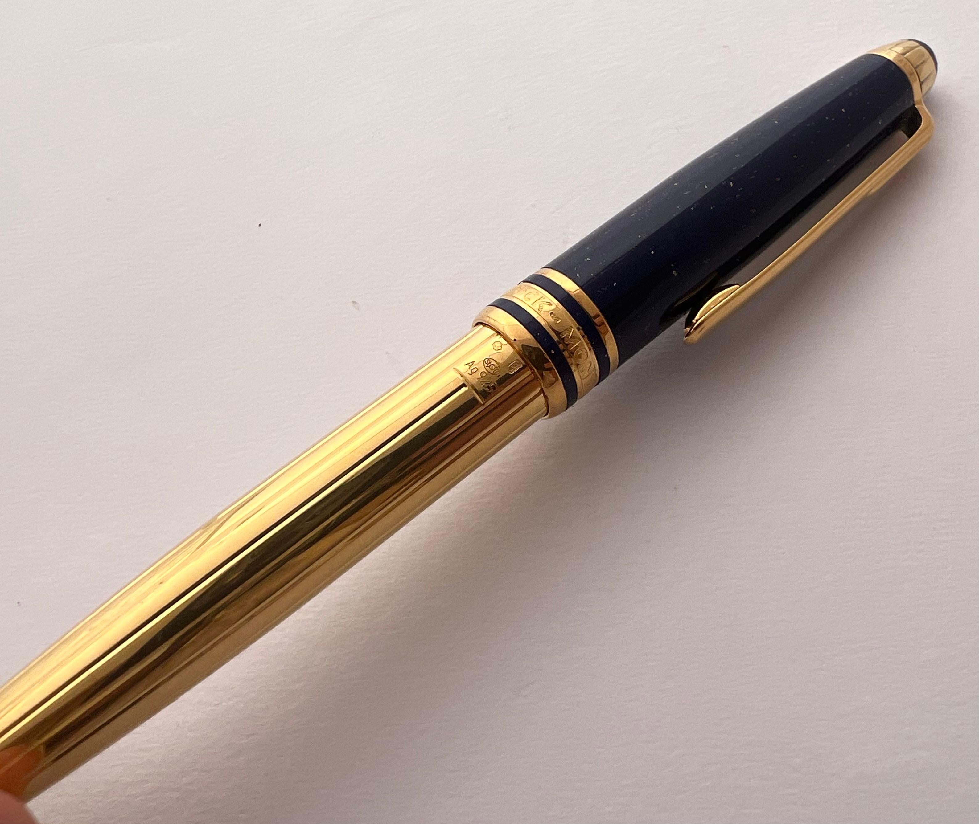 Ausgezeichneter Montblanc Solitär Ramses II Lapislazuli Vermeil 164 Kugelschreiber 11