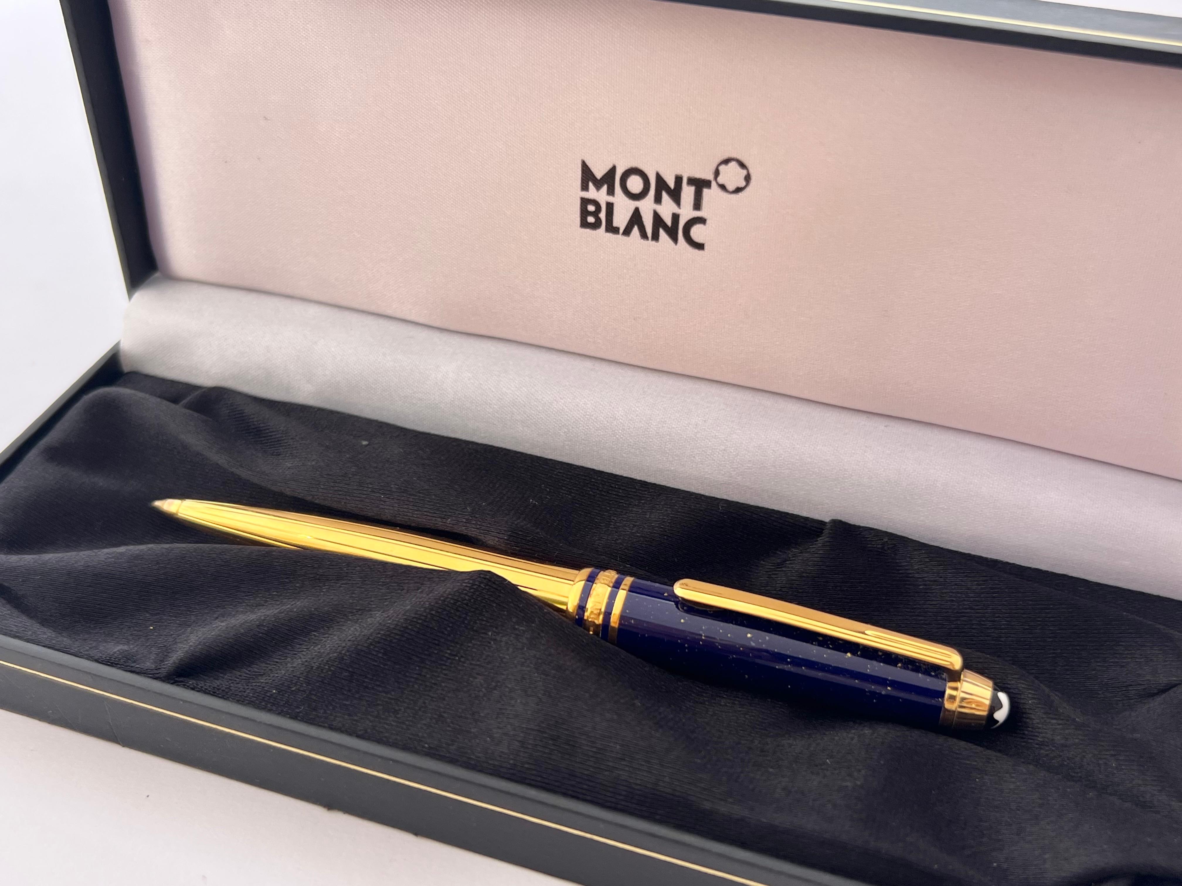 Ausgezeichneter Montblanc Solitär Ramses II Lapislazuli Vermeil 164 Kugelschreiber 12