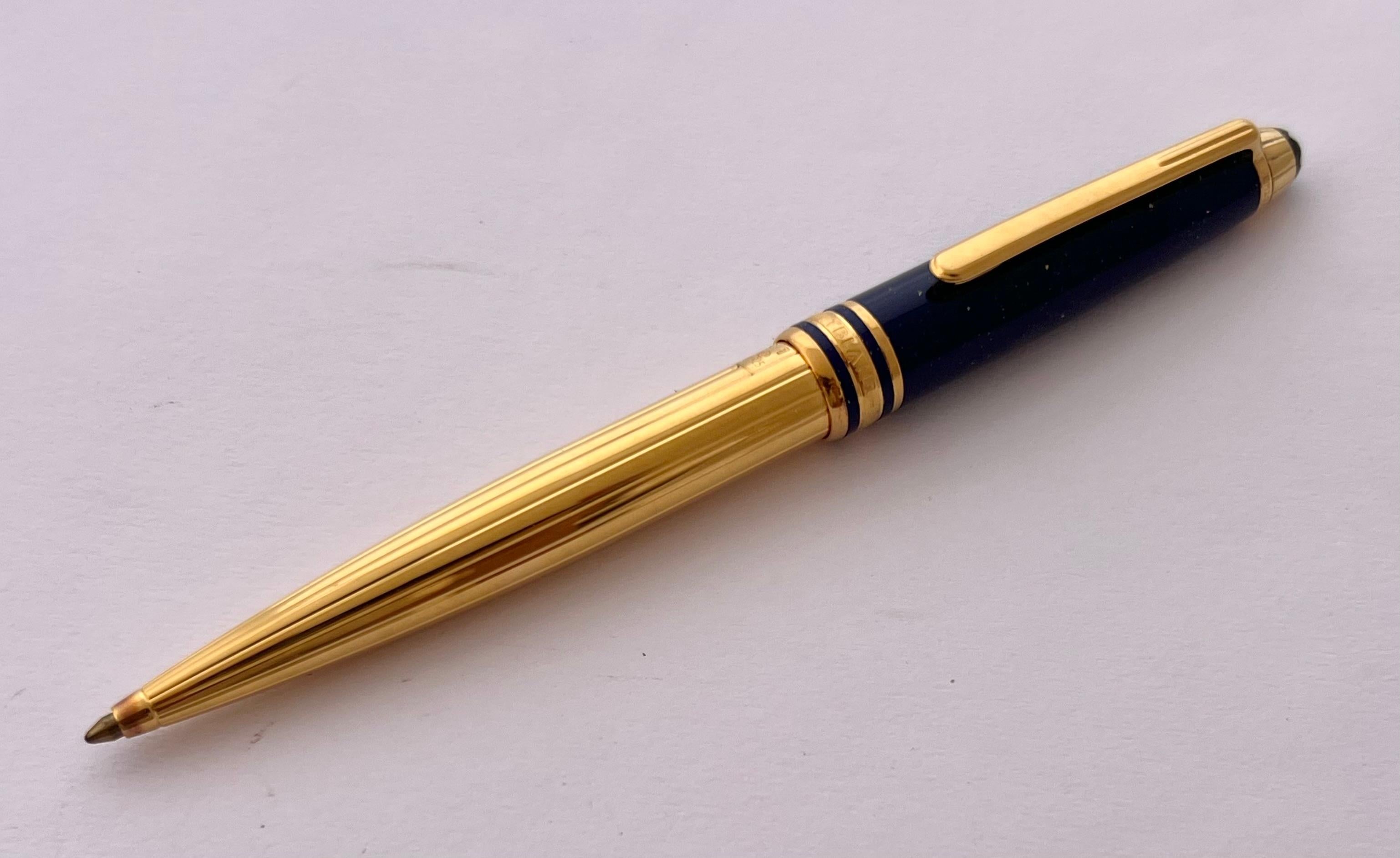 Ausgezeichneter Montblanc Solitär Ramses II Lapislazuli Vermeil 164 Kugelschreiber für Damen oder Herren