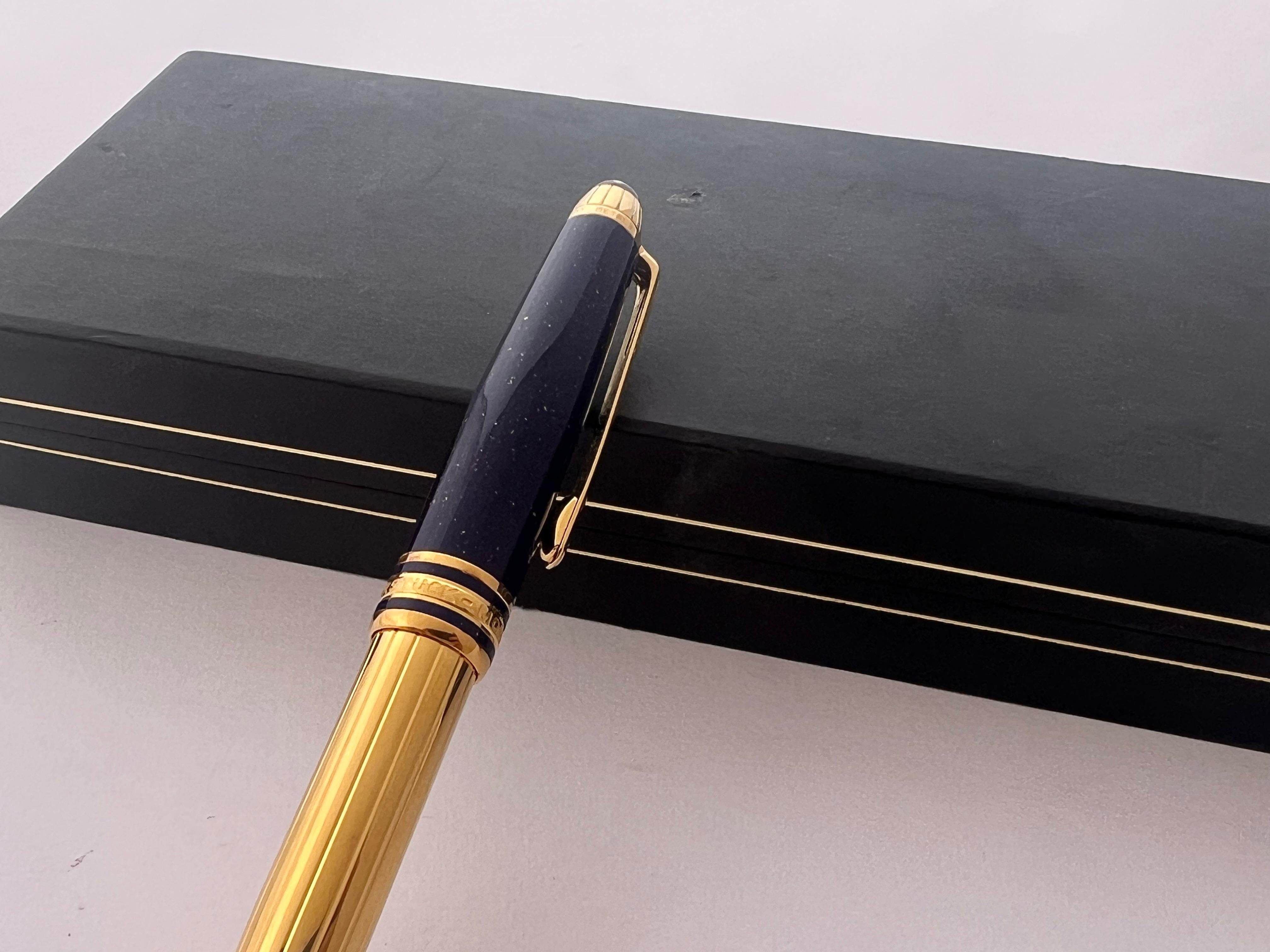Ausgezeichneter Montblanc Solitär Ramses II Lapislazuli Vermeil 164 Kugelschreiber 1