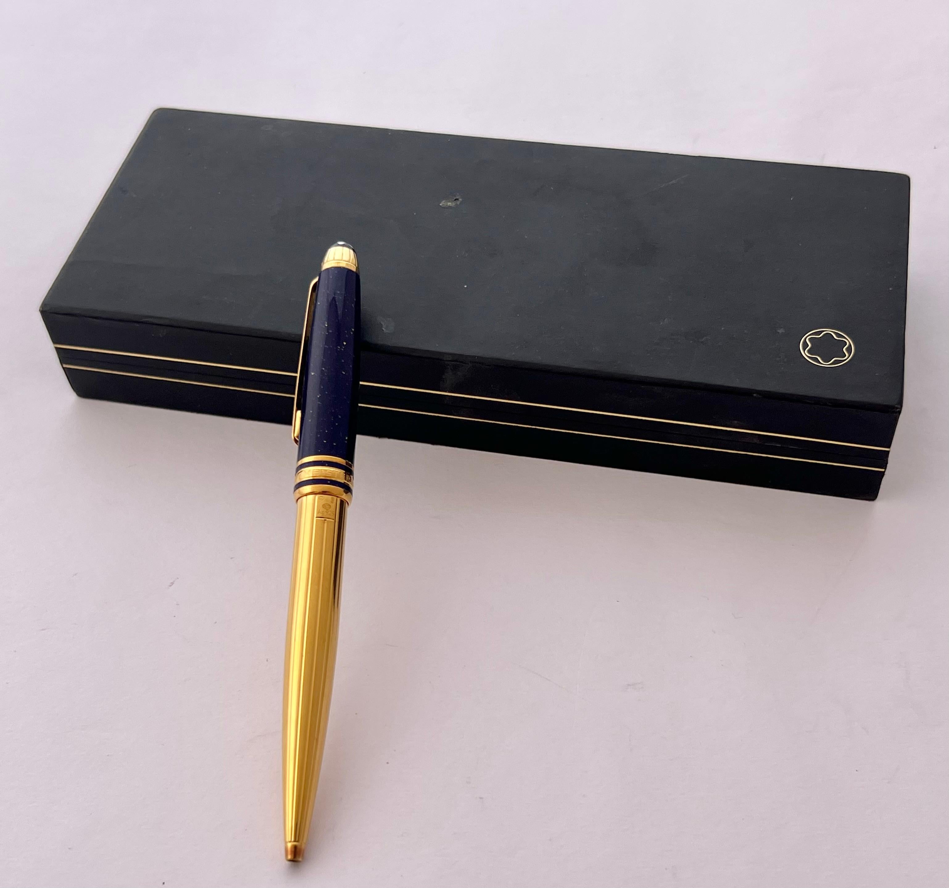 Ausgezeichneter Montblanc Solitär Ramses II Lapislazuli Vermeil 164 Kugelschreiber 2