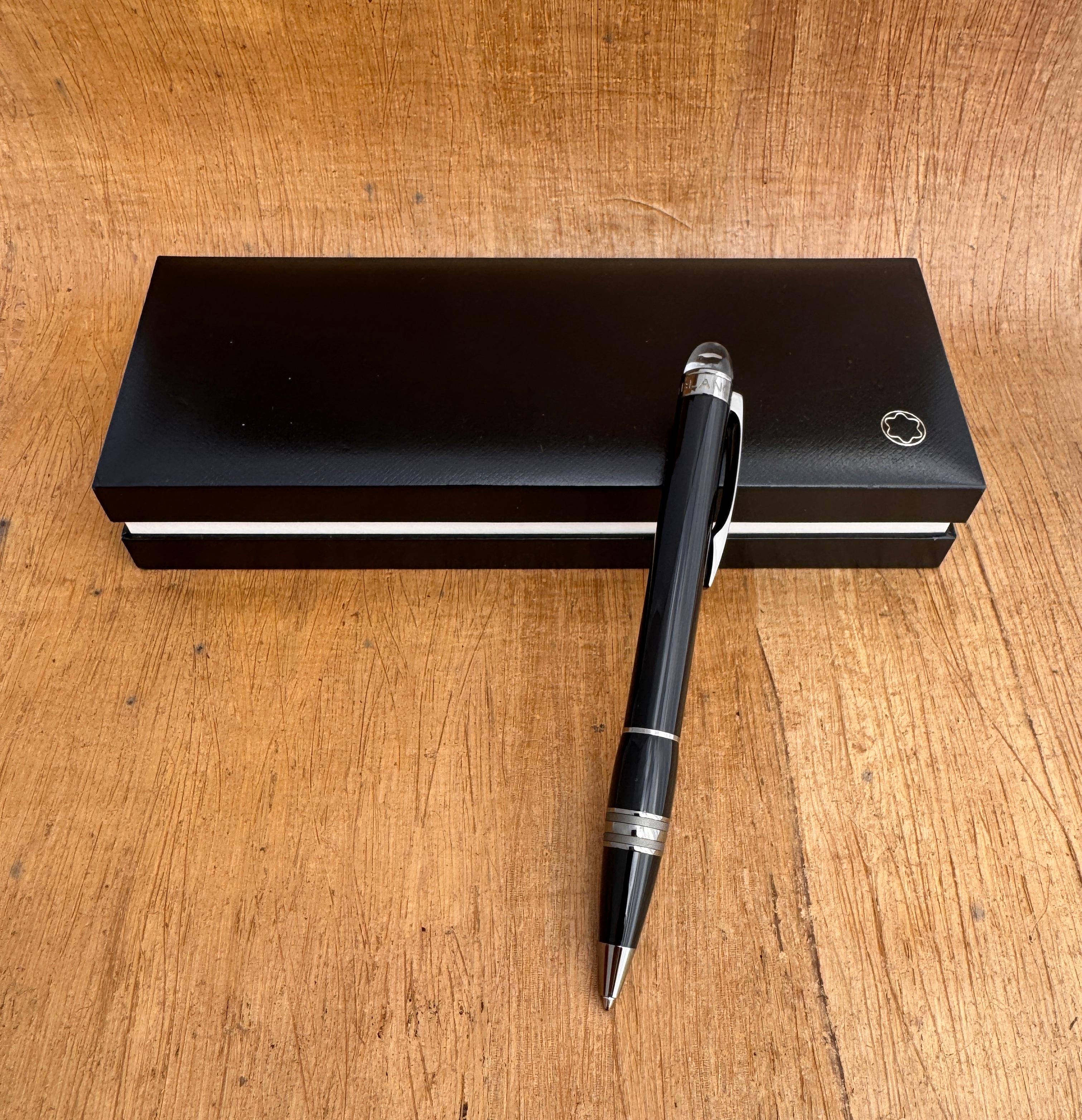 Excellent Stylo à Bille MONTBLANC Starwalker Midnight Black Dans sa Boîte d'Origine en vente 6