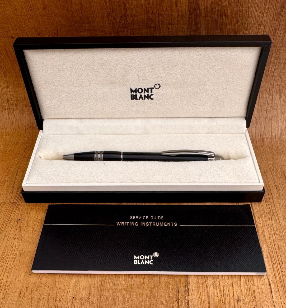 Excellent Stylo à Bille MONTBLANC Starwalker Midnight Black Dans sa Boîte d'Origine en vente 10
