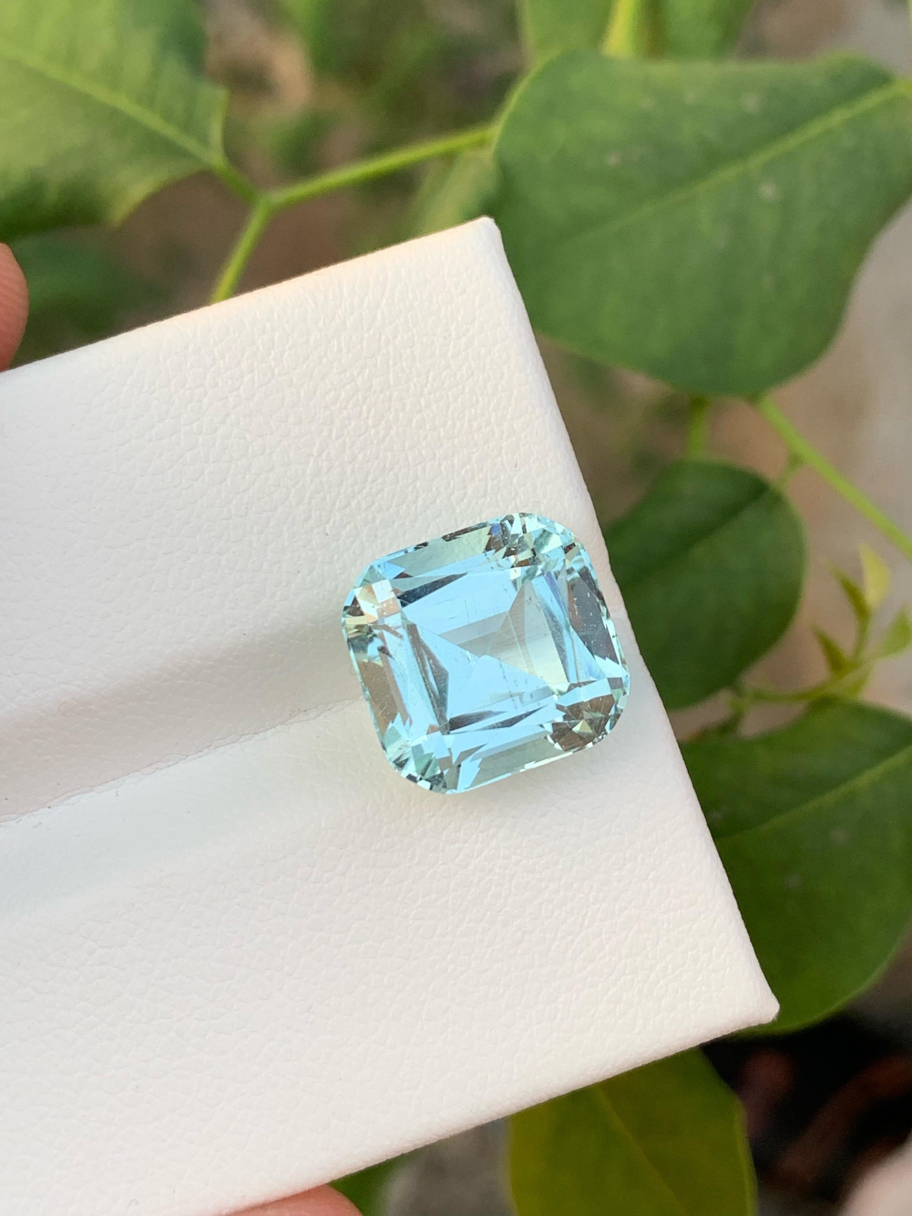 bague aigue-marine rectangulaire