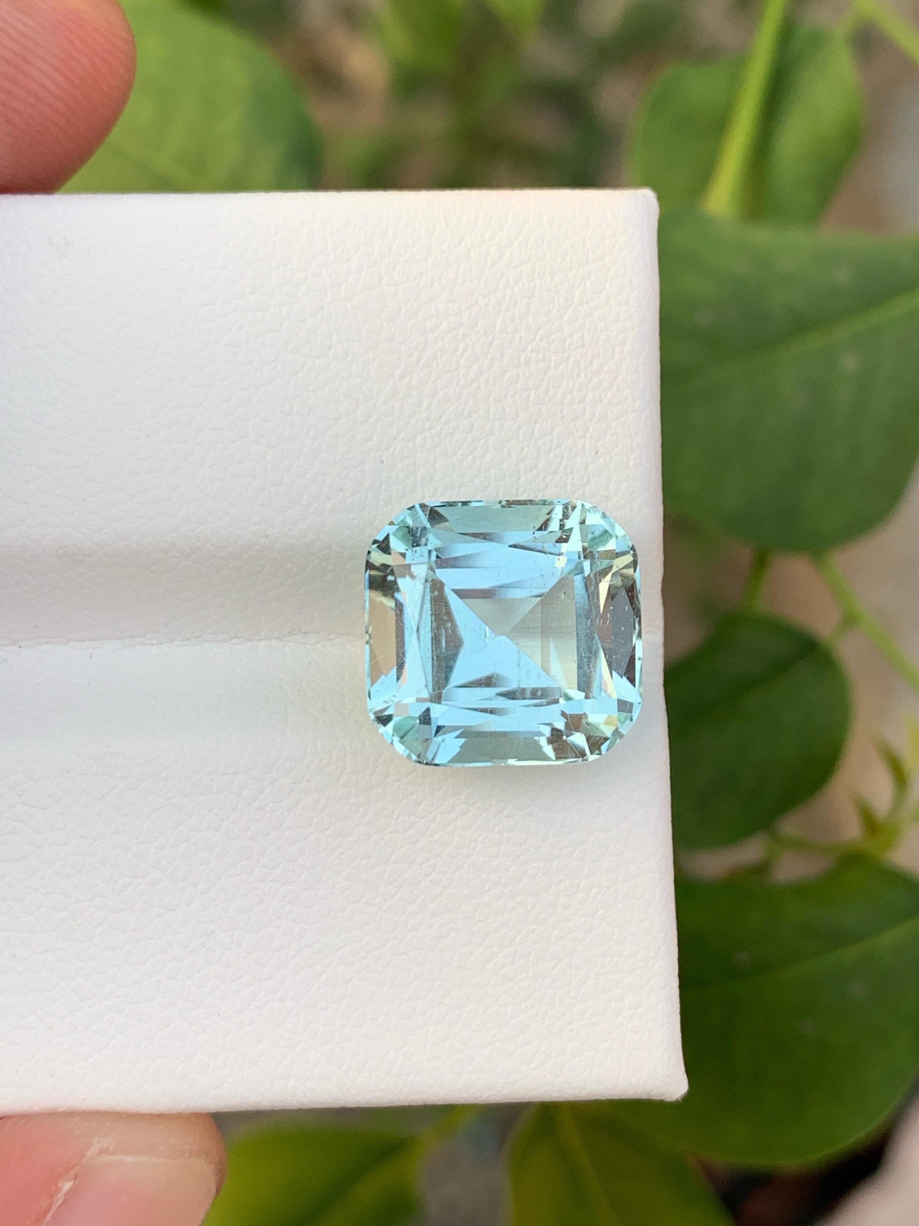 Excellente bague aigue-marine naturelle du Pakistan 8,80 carats Neuf - En vente à Bangkok, TH
