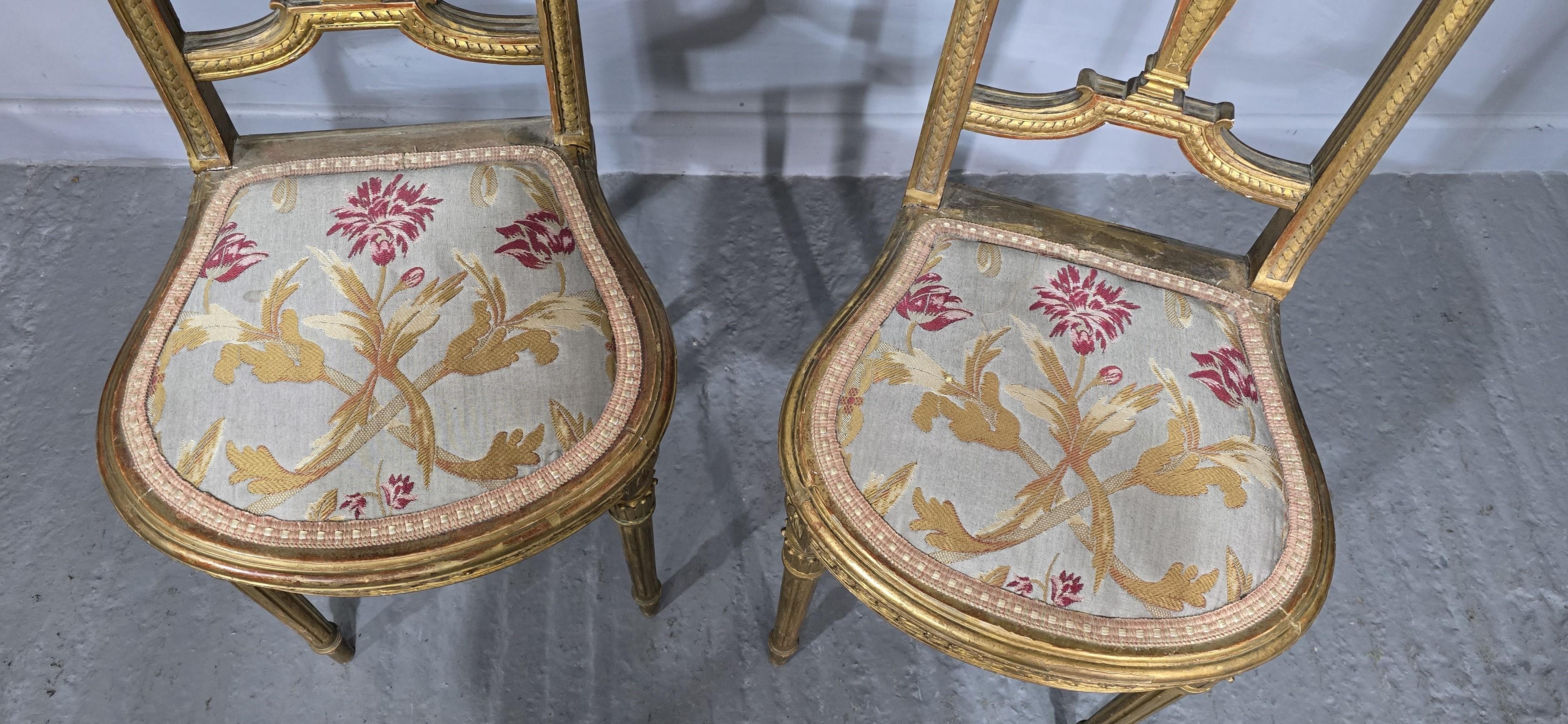 Excelente par de sillones de tocador franceses siglo XIX en venta