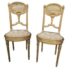 Excelente par de sillones de tocador franceses