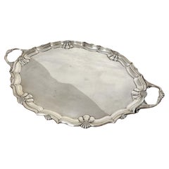 Excellent quality antique Edwardian silver plated large tea tray