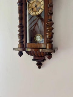 Ausgezeichnete Qualität antiken viktorianischen geschnitzten Nussbaum Wien Wanduhr