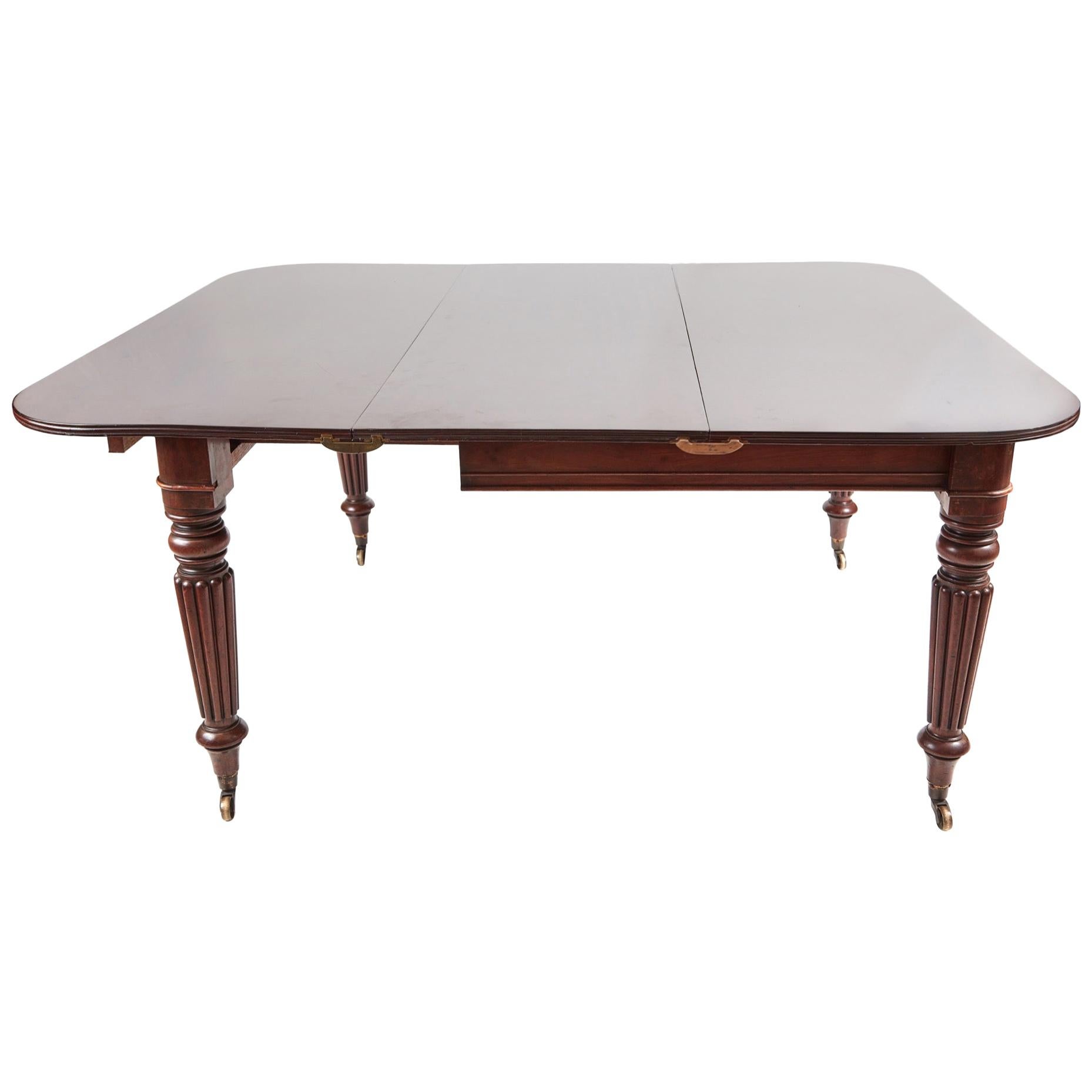 Antique English William IV Period Mahogany Square Dining Table, circa