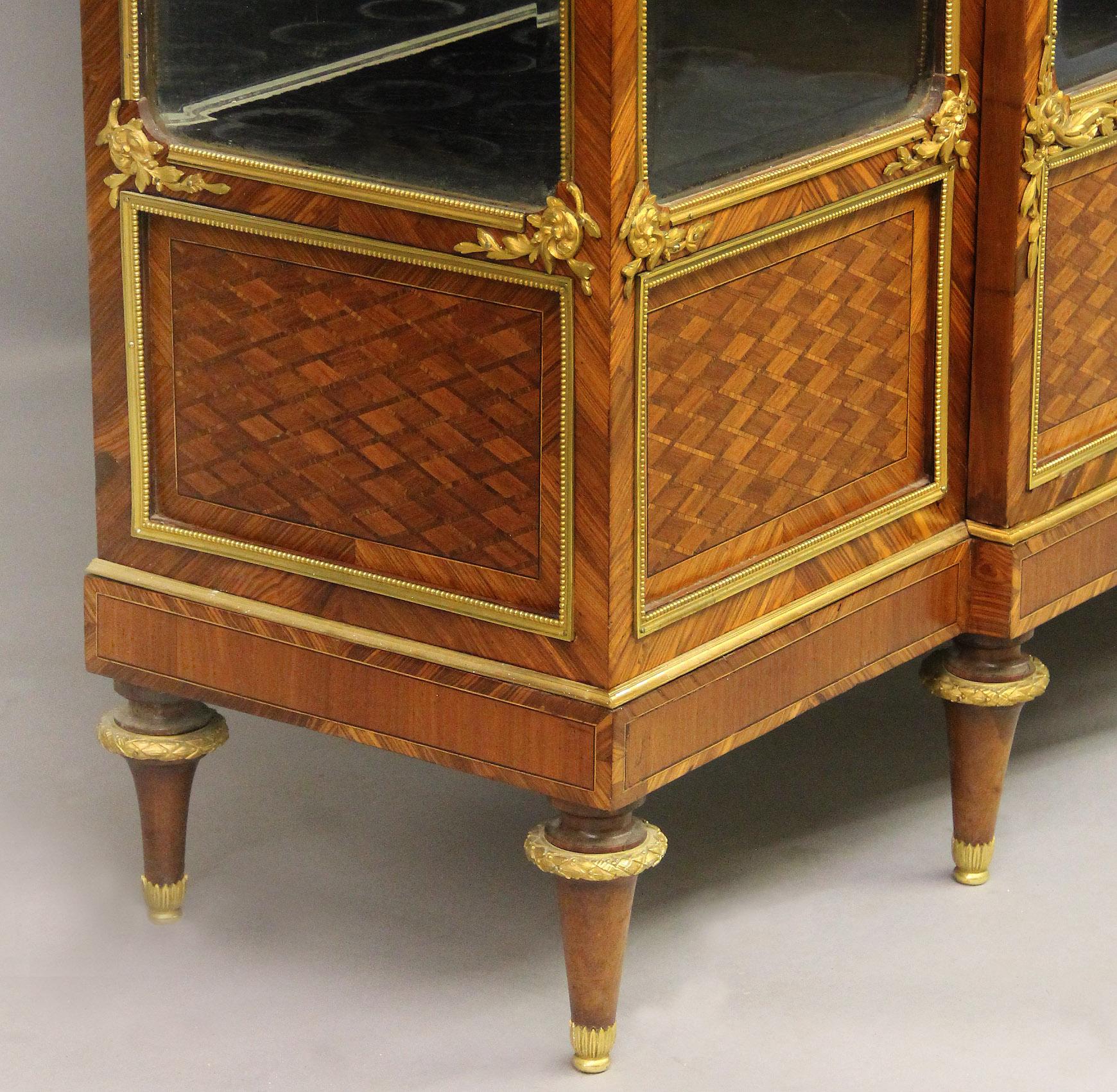Marble Excellent Quality Late 19th Century Gilt Bronze and Wedgwood Mounted Vitrine For Sale