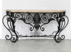 Excellent Quality Late 19th Century Louis XV Style Wrought Iron Console
