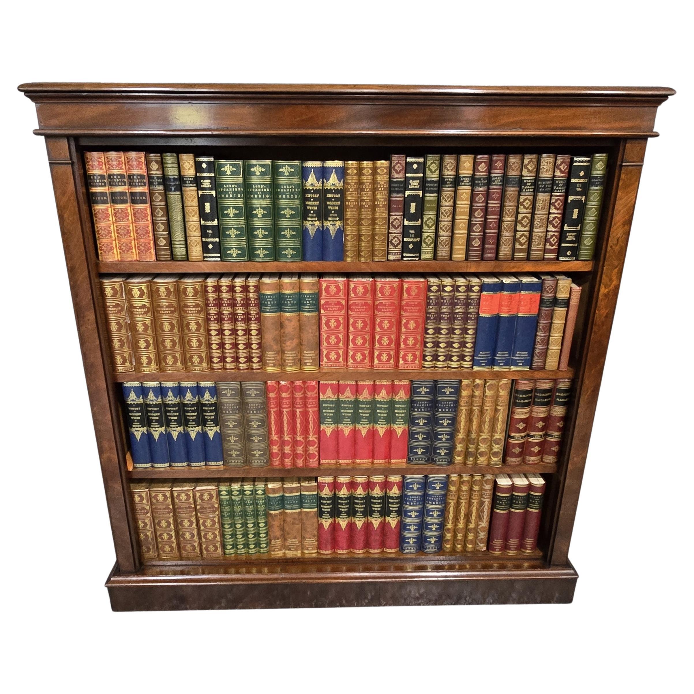 Excellent Quality Mahogany Open Adjustable Library Bookcase For Sale