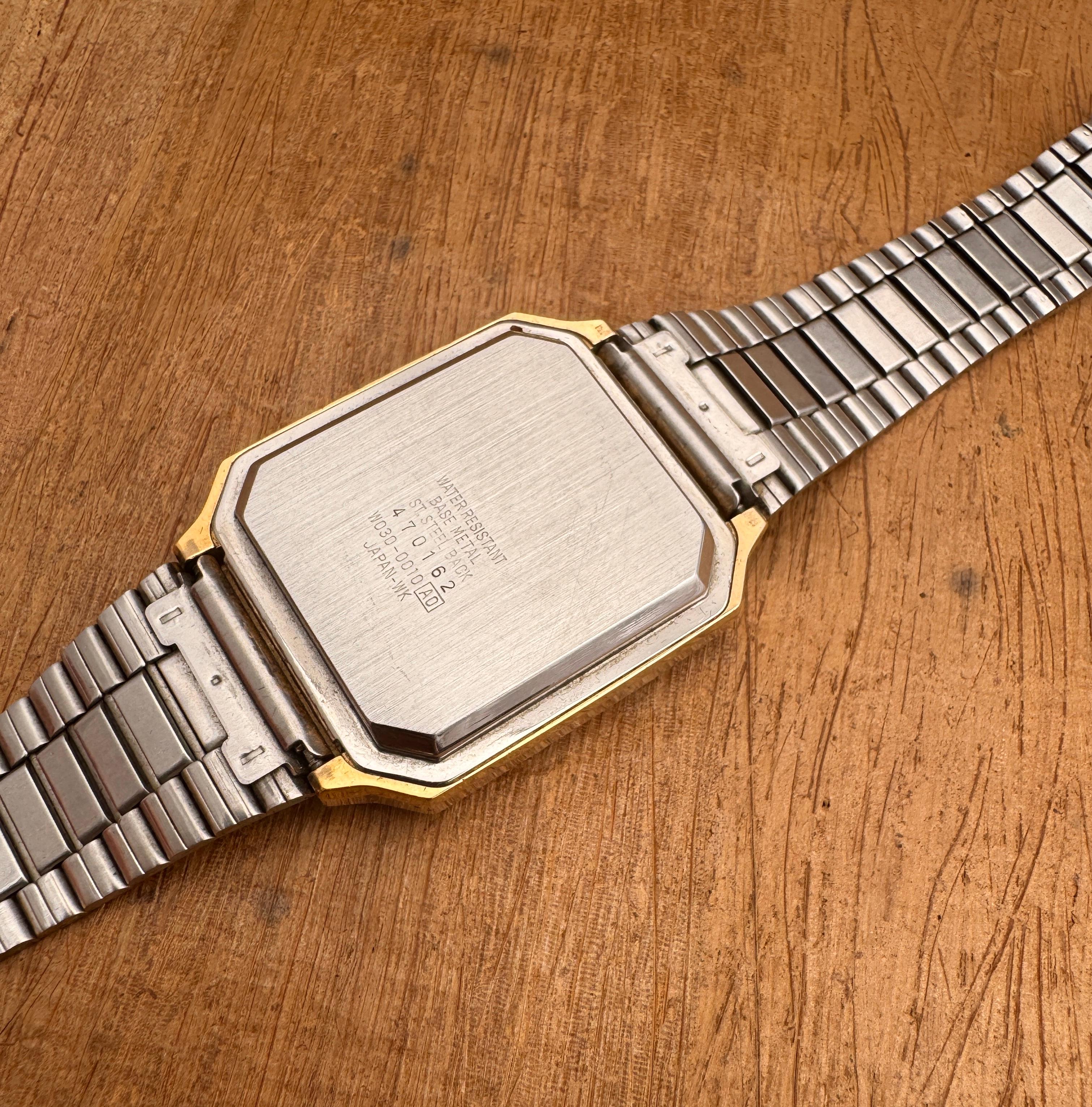 EXCELLENT RARE SEIKO Spacetronic Gold Plated W0300010 DIGITAL ISLAMIC WATCH 10