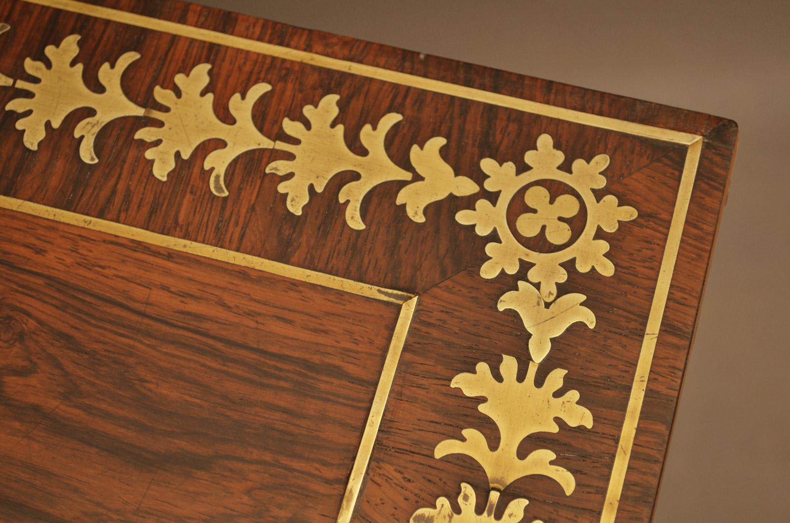 Regency-Kartentisch aus Palisanderholz mit Messingintarsien (Rosenholz)