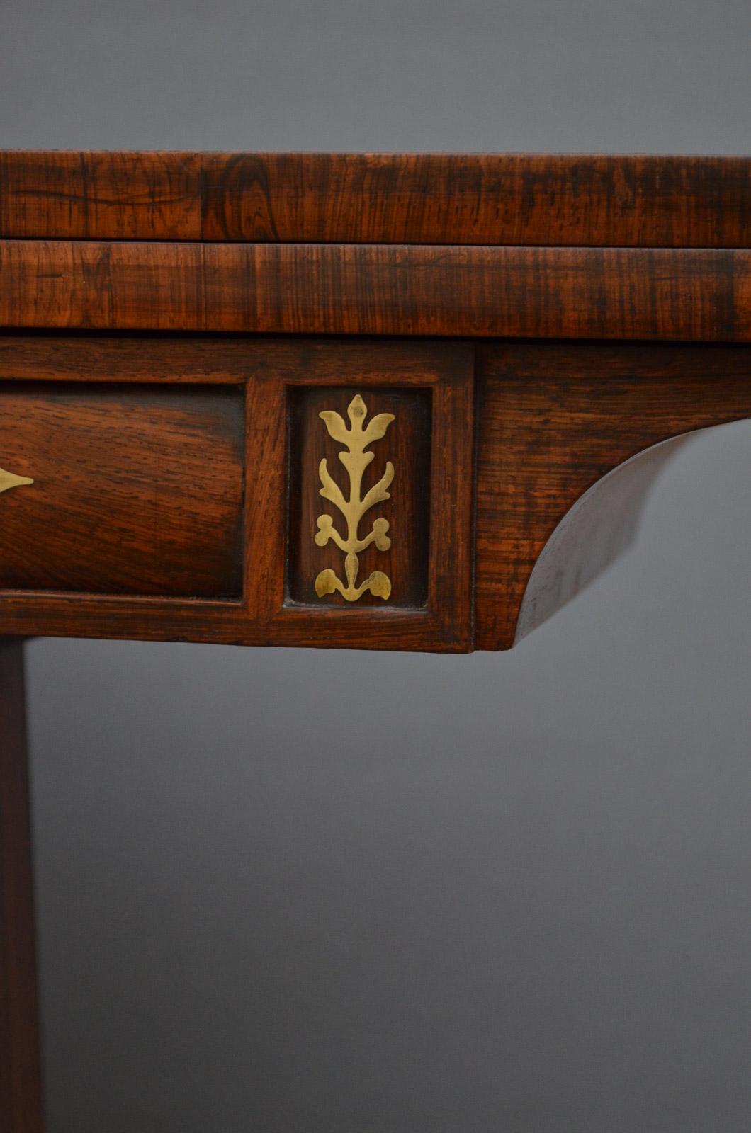 Regency-Kartentisch aus Palisanderholz mit Messingintarsien 1