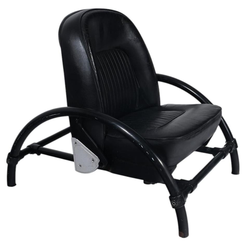 Excellent Ron Arad Rover Armchair in Painted Tubular Steel and Leather, 1981