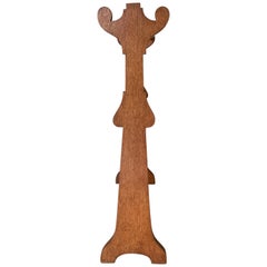 Porte-serviettes Arts and Crafts en Oak massif et laiton, circa 1900