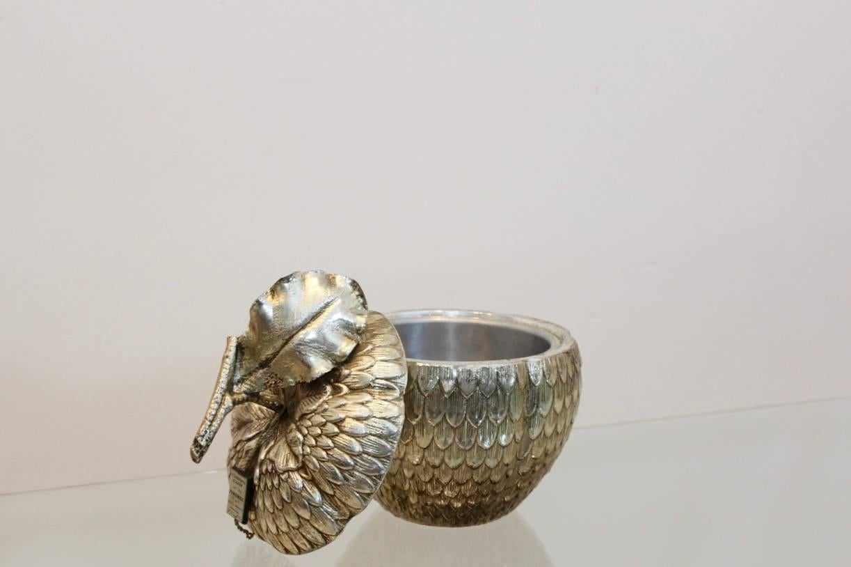 Mid-Century Modern Excellent Silver ‘Apple’ Ice Bucket by Mauro Manetti, Italy
