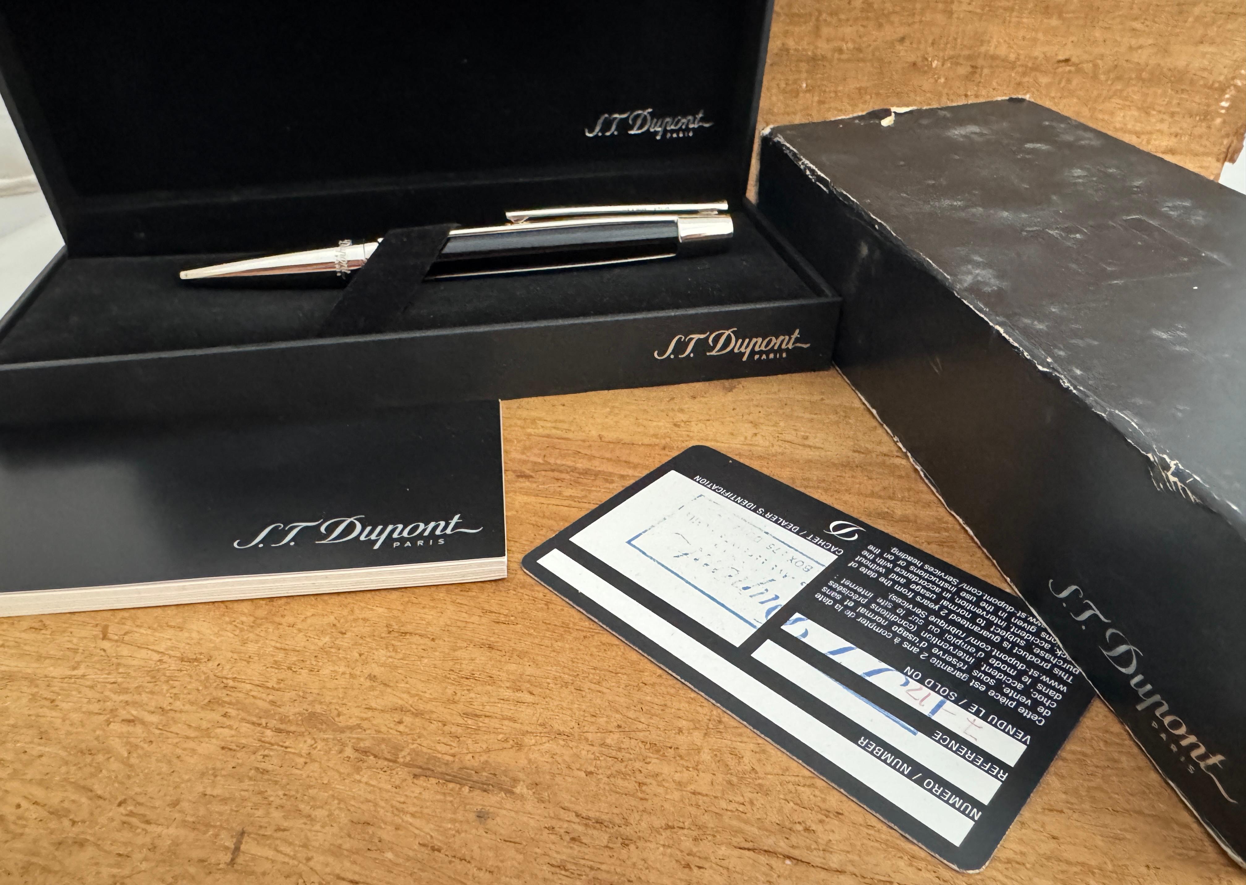 Excellent S.T. Dupont Defi Ballpoint Pen Gun Metal complète en vente 1